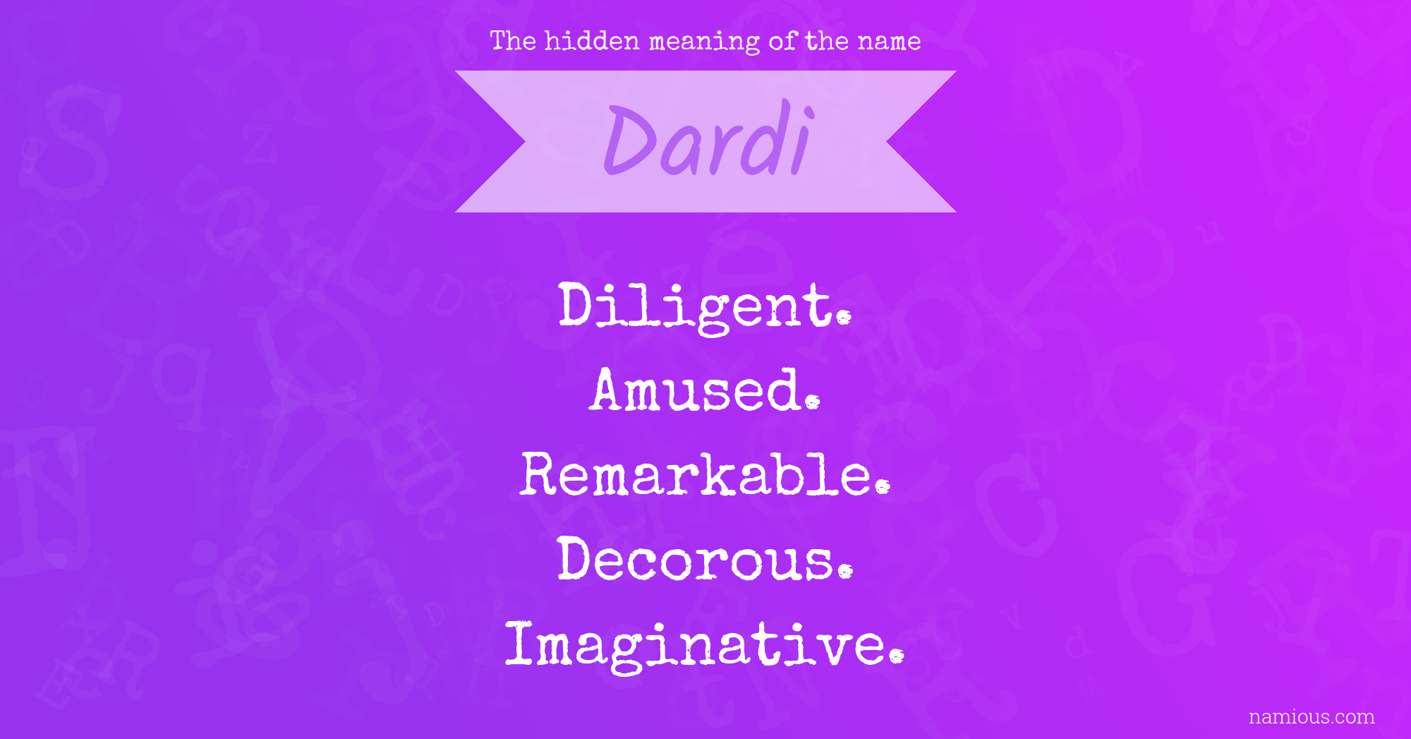 The hidden meaning of the name Dardi