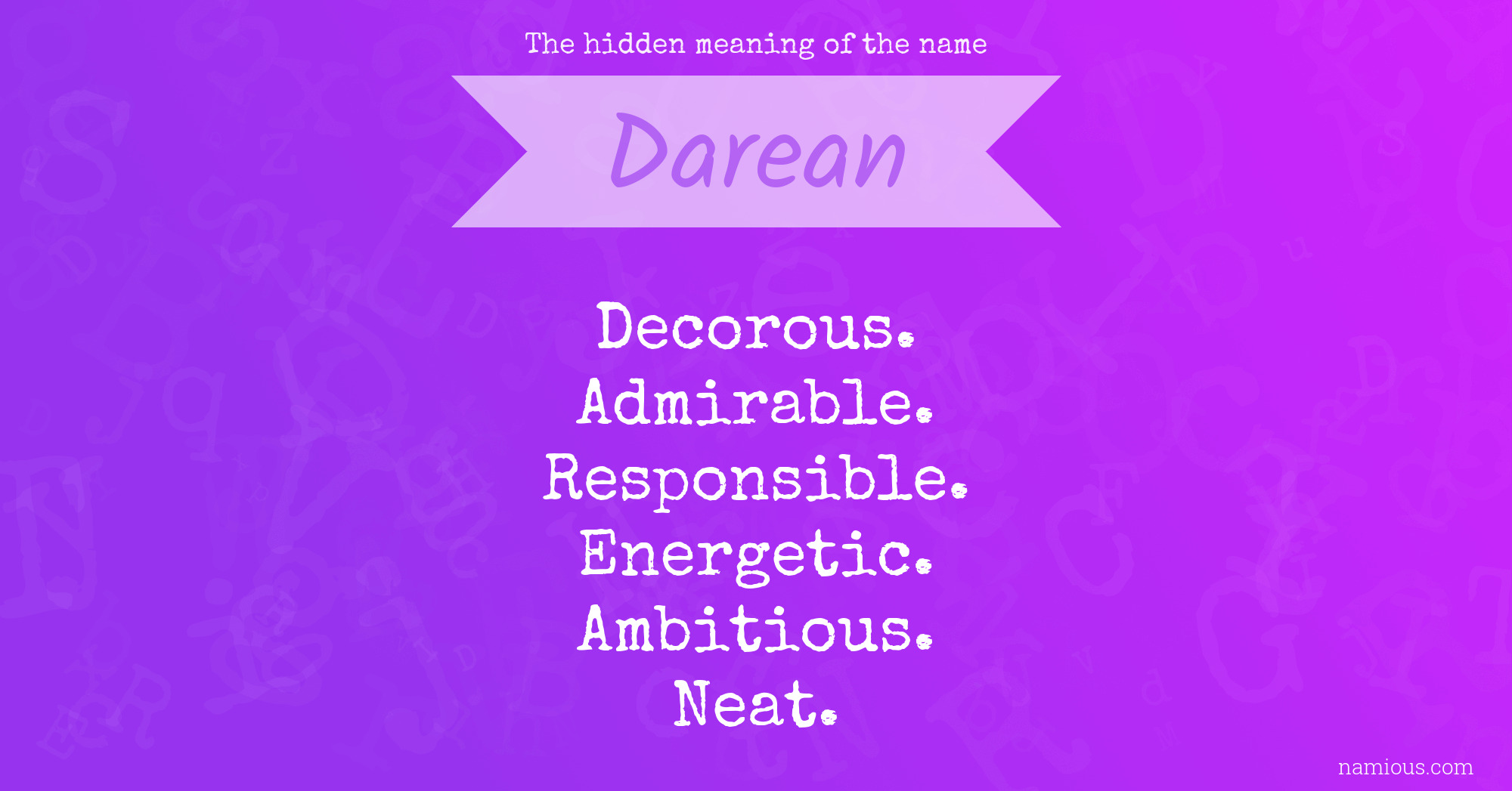 The hidden meaning of the name Darean