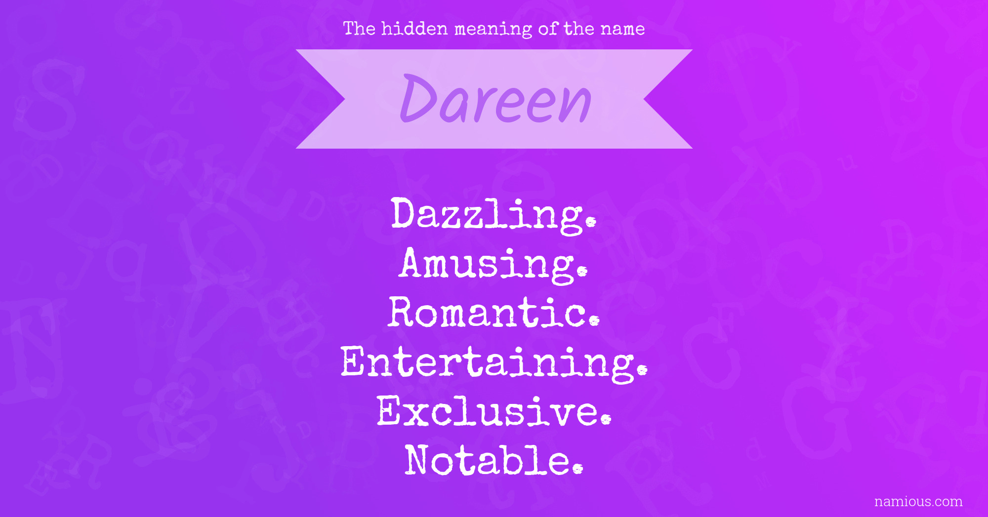 The hidden meaning of the name Dareen