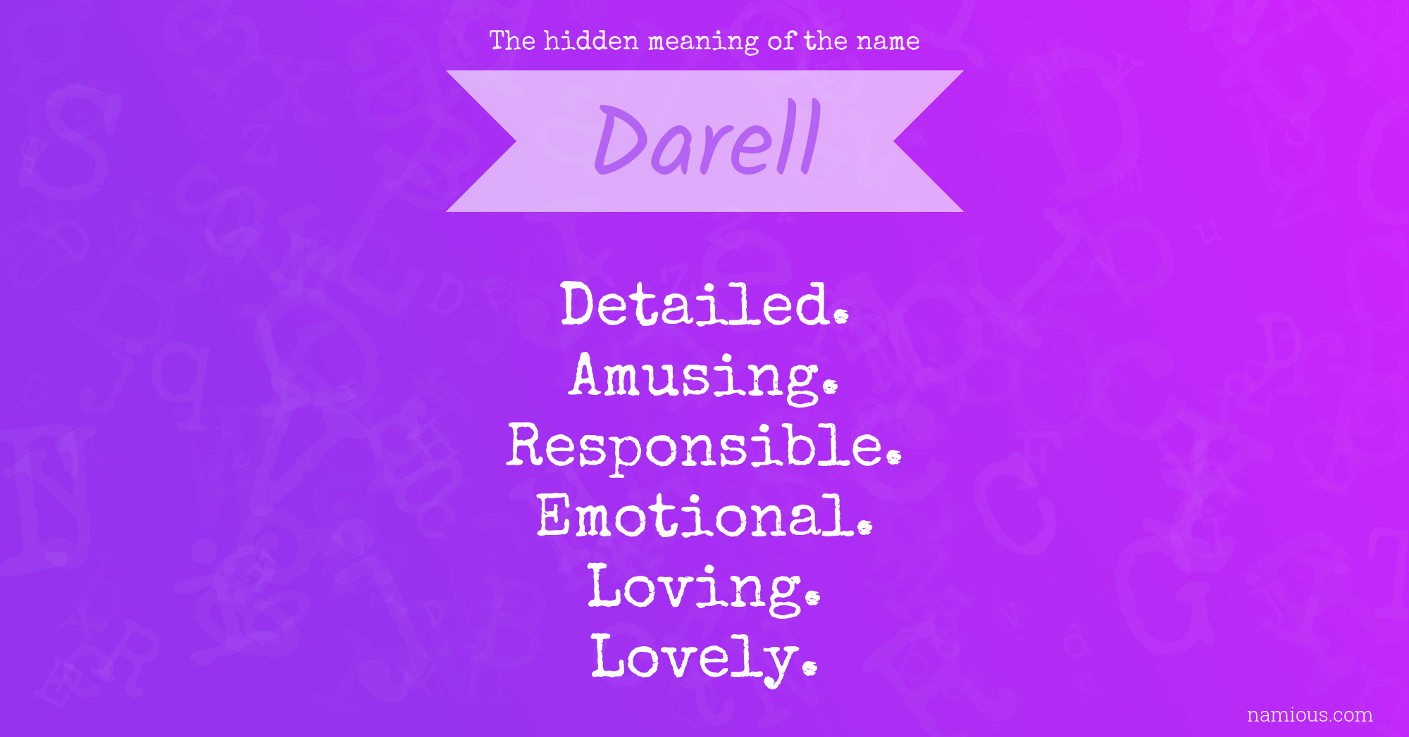 The hidden meaning of the name Darell