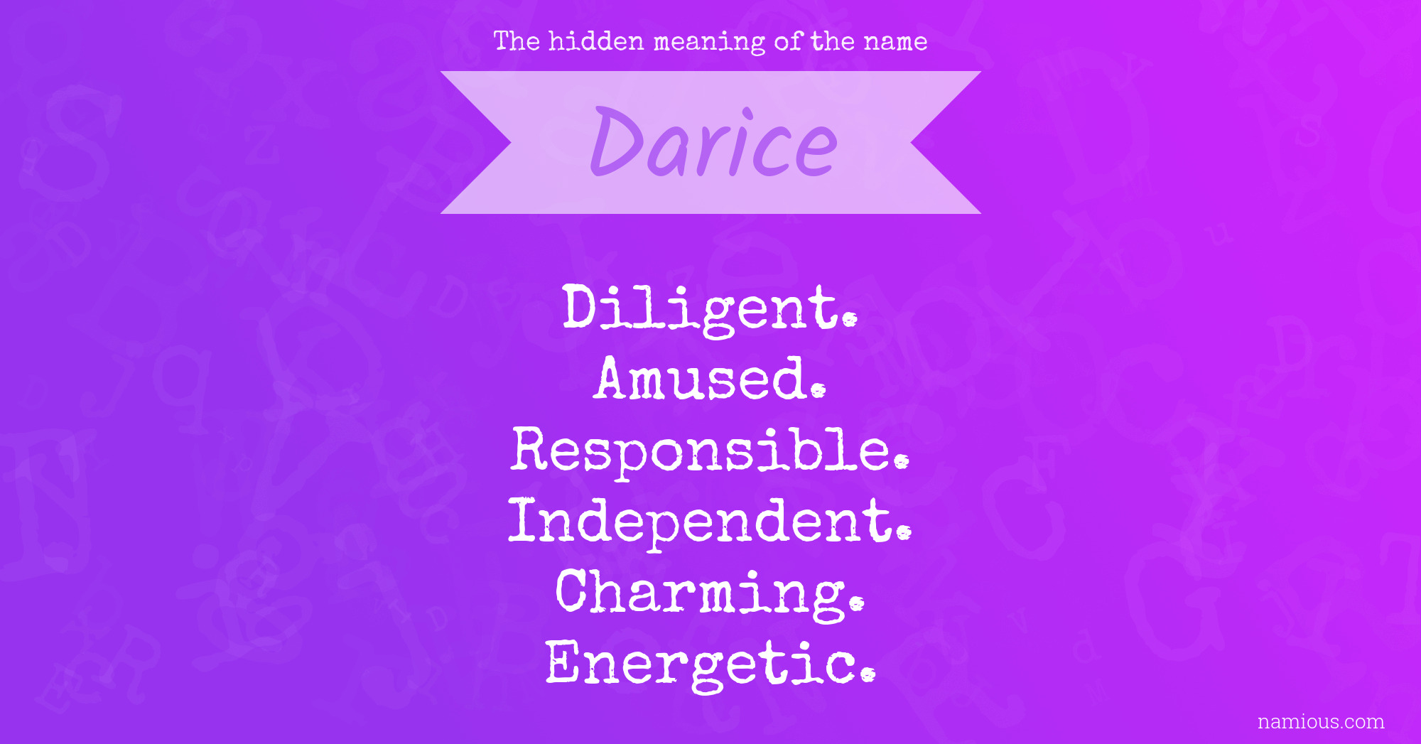 The hidden meaning of the name Darice