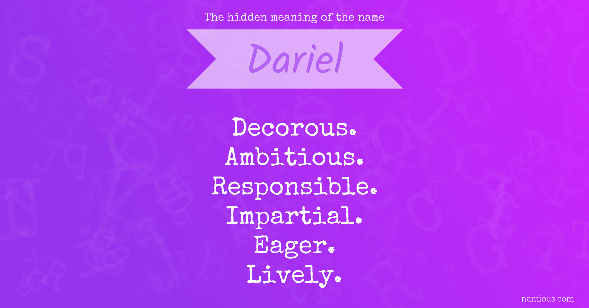 The hidden meaning of the name Dariel