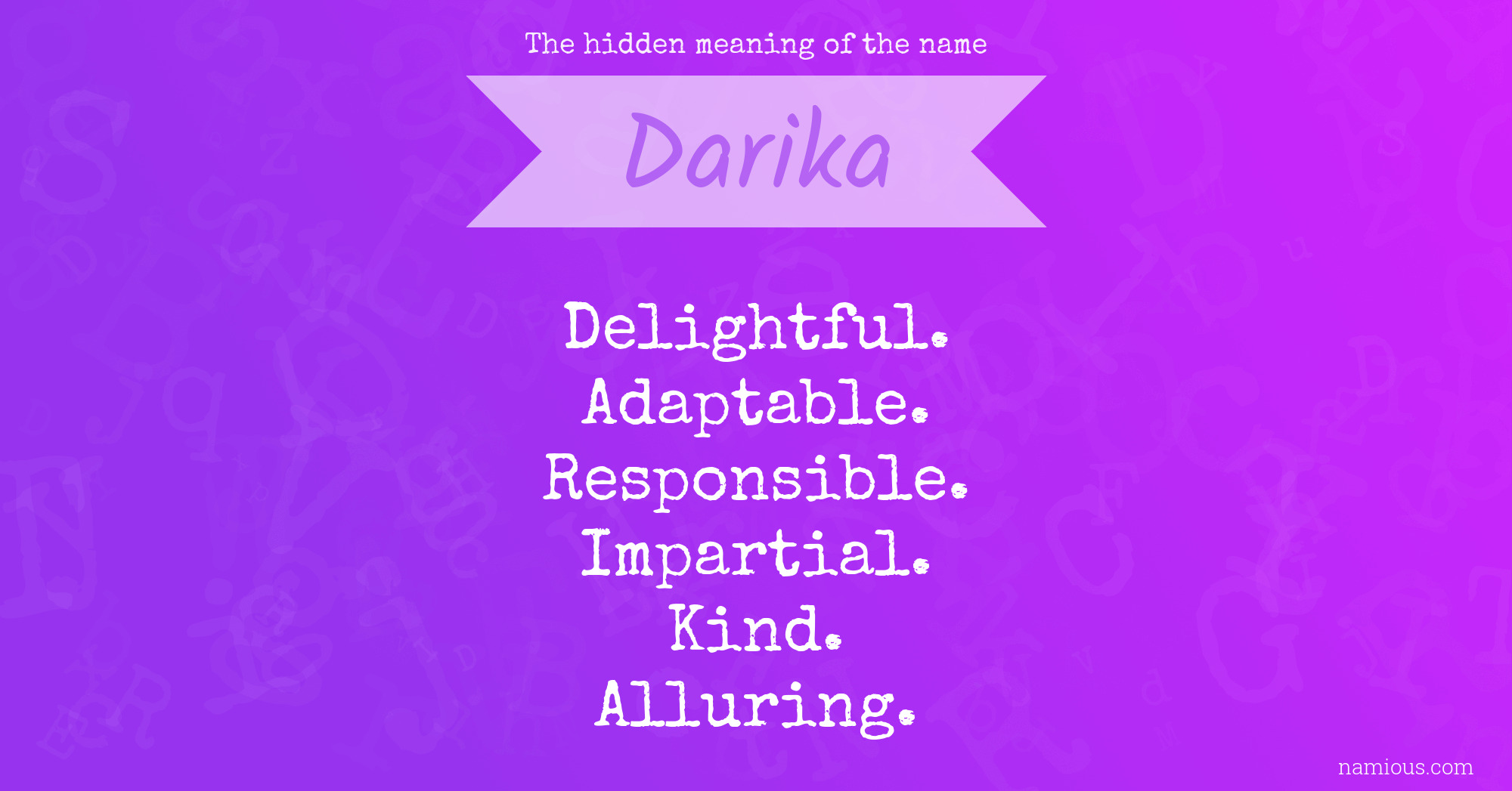 The hidden meaning of the name Darika