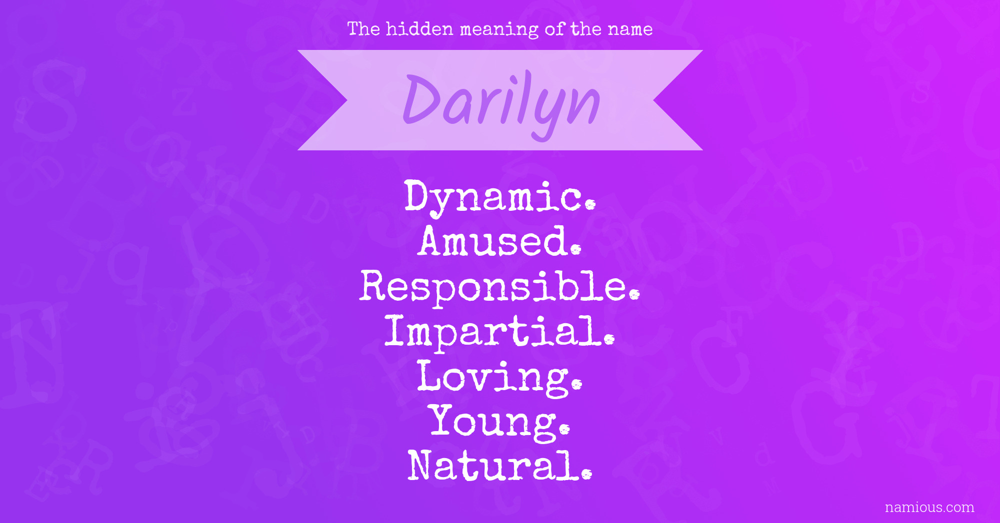 The hidden meaning of the name Darilyn