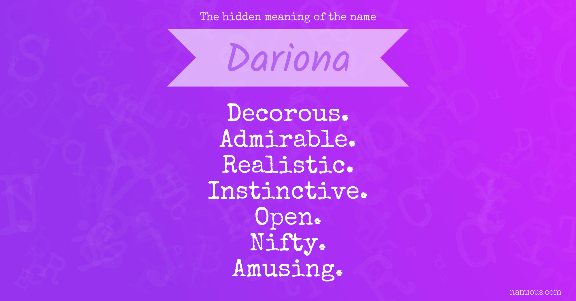 The hidden meaning of the name Dariona