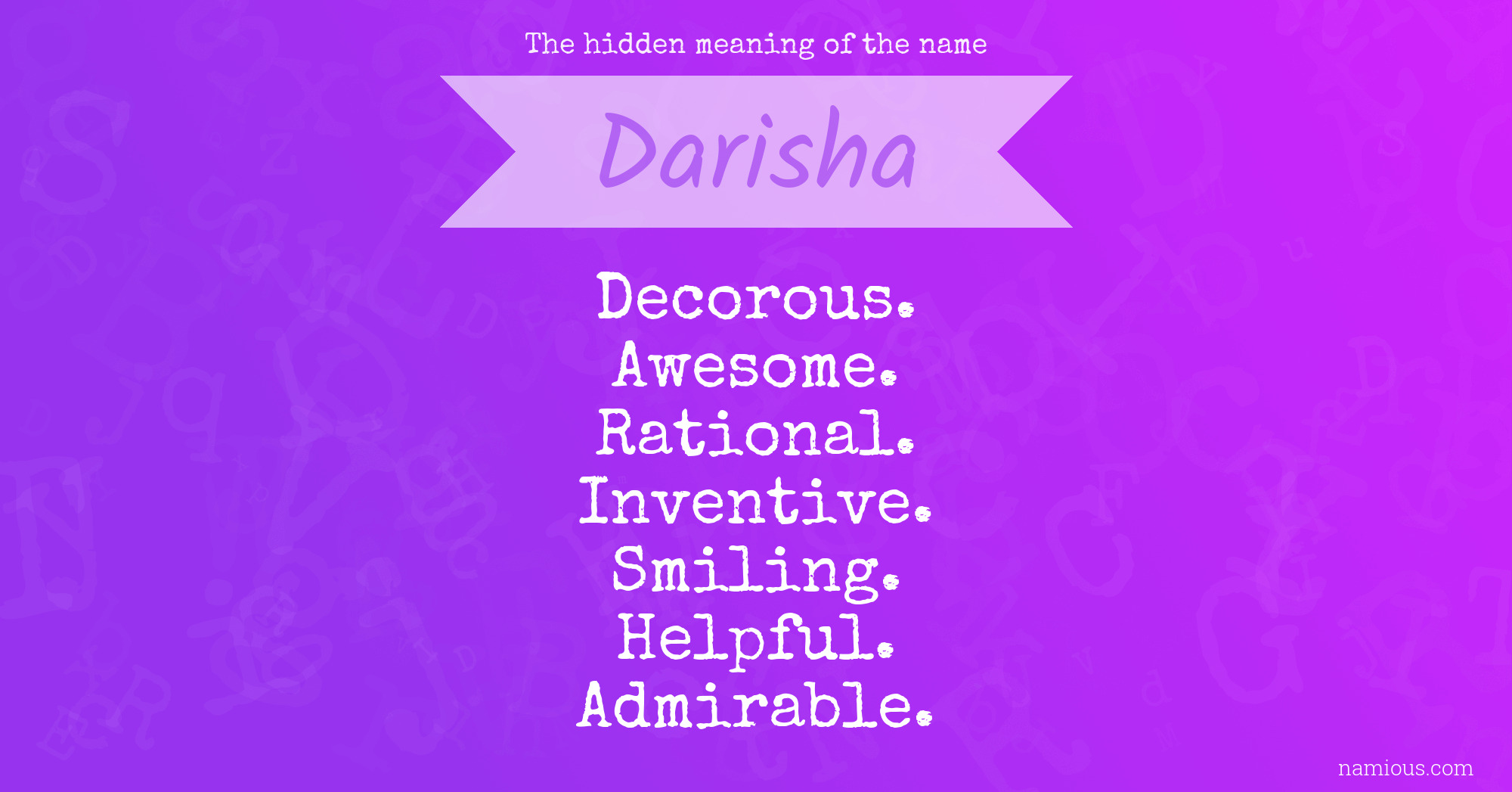 The hidden meaning of the name Darisha