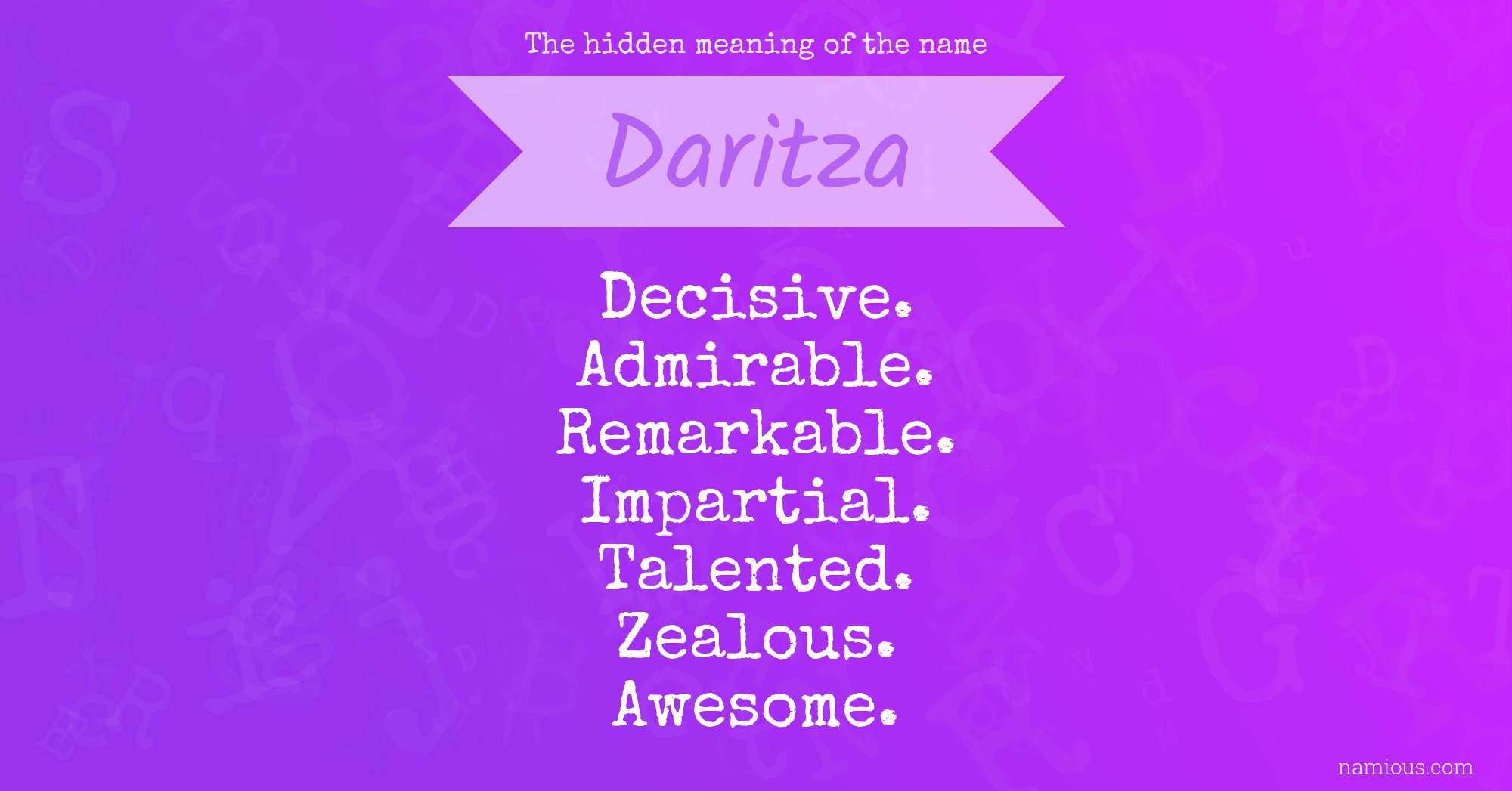 The hidden meaning of the name Daritza