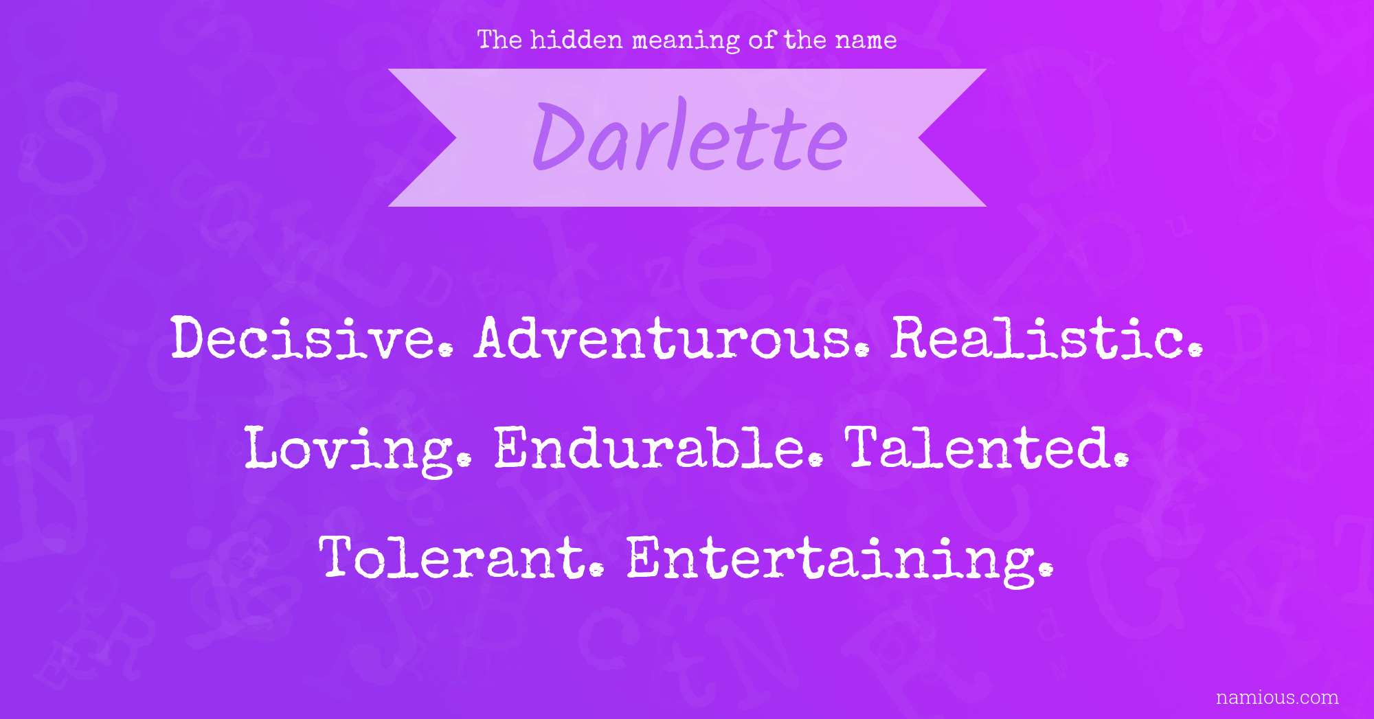 The hidden meaning of the name Darlette