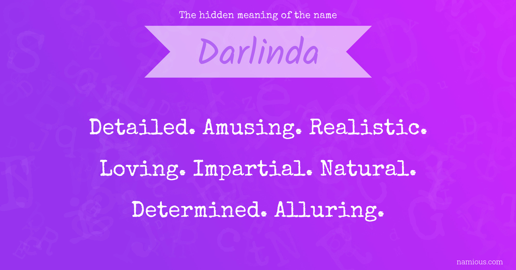 The hidden meaning of the name Darlinda