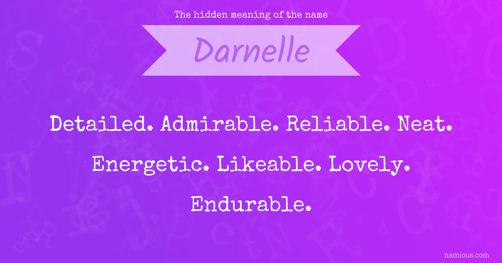 The hidden meaning of the name Darnelle