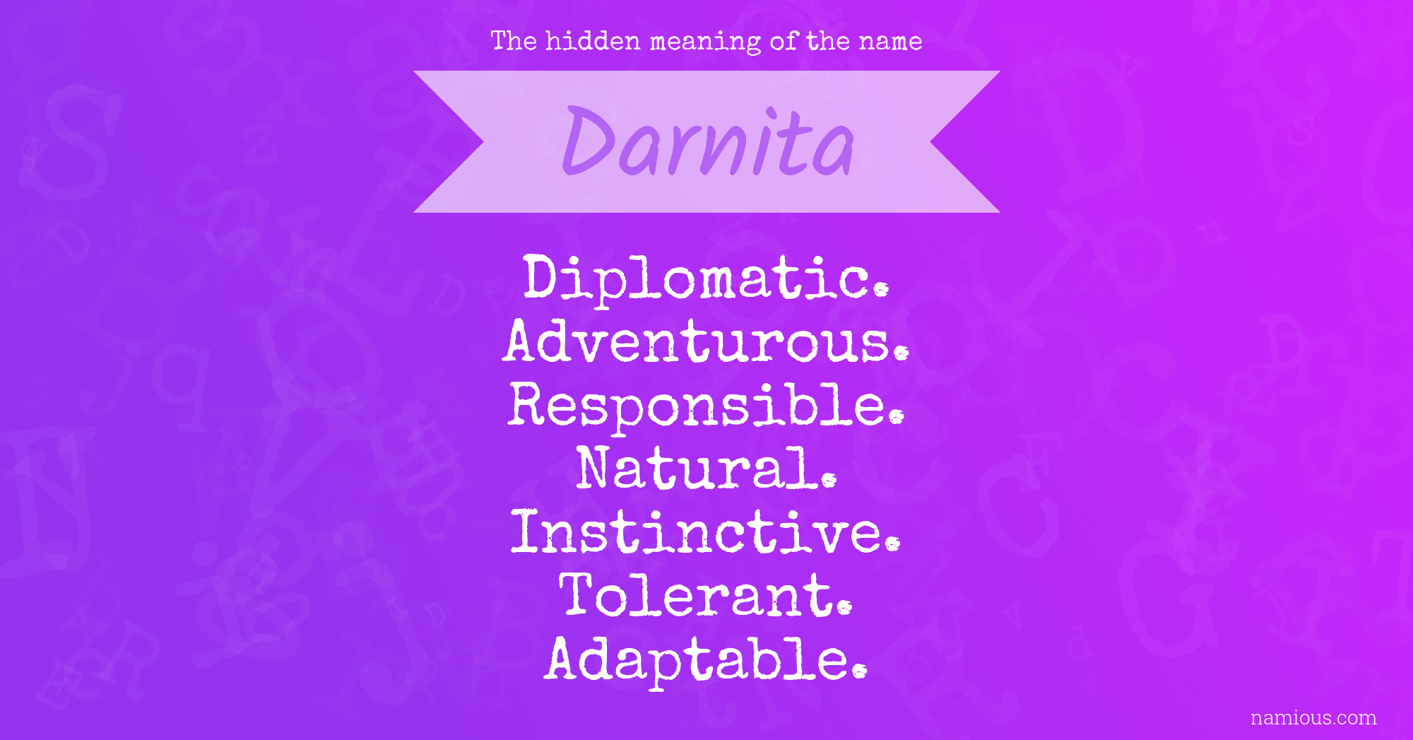 The hidden meaning of the name Darnita