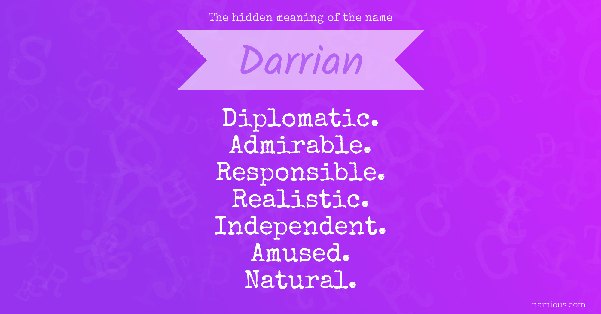 The hidden meaning of the name Darrian