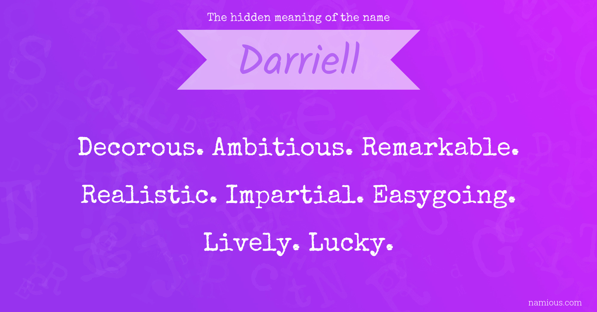 The hidden meaning of the name Darriell