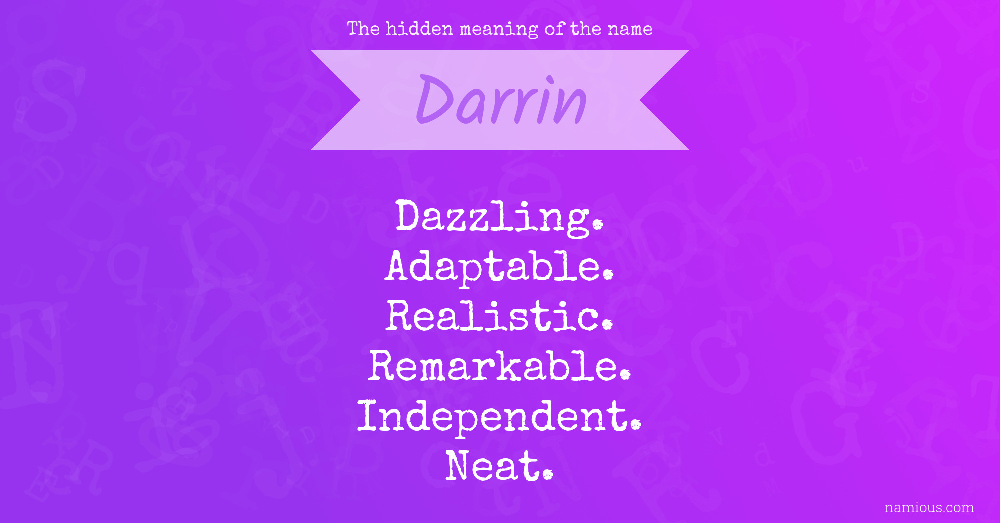 The hidden meaning of the name Darrin