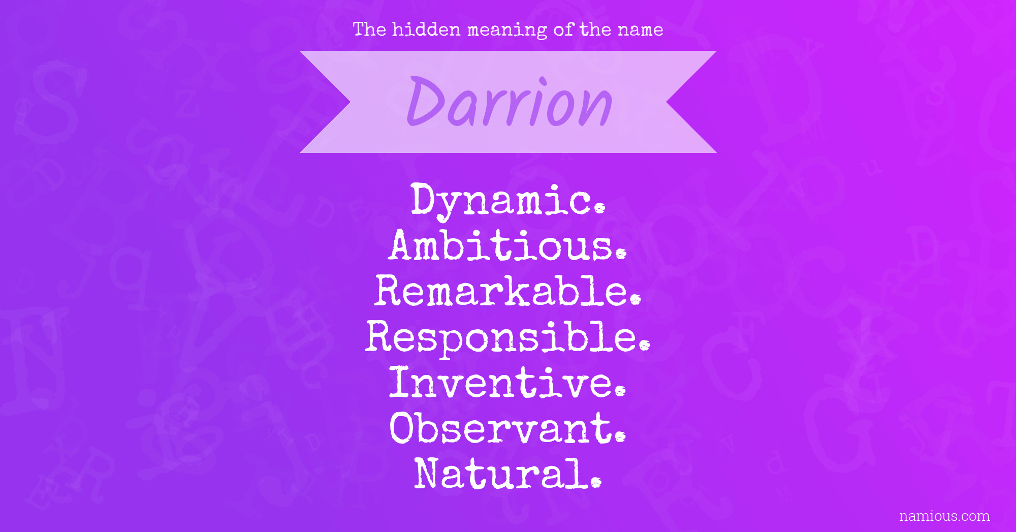 The hidden meaning of the name Darrion