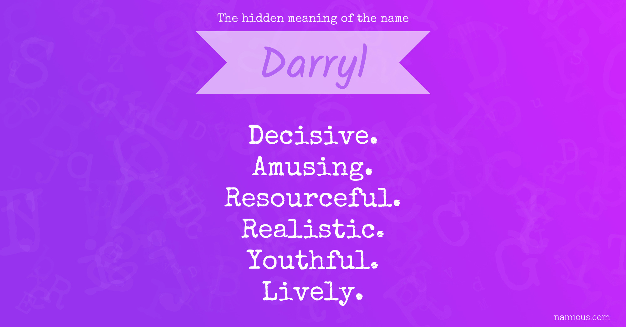 The hidden meaning of the name Darryl