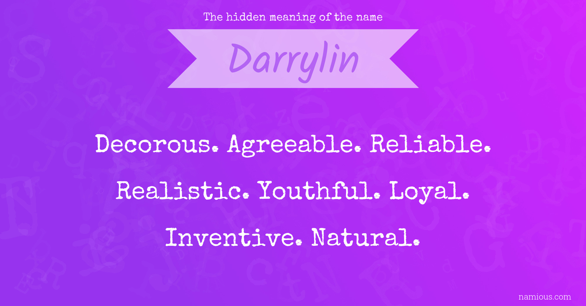 The hidden meaning of the name Darrylin