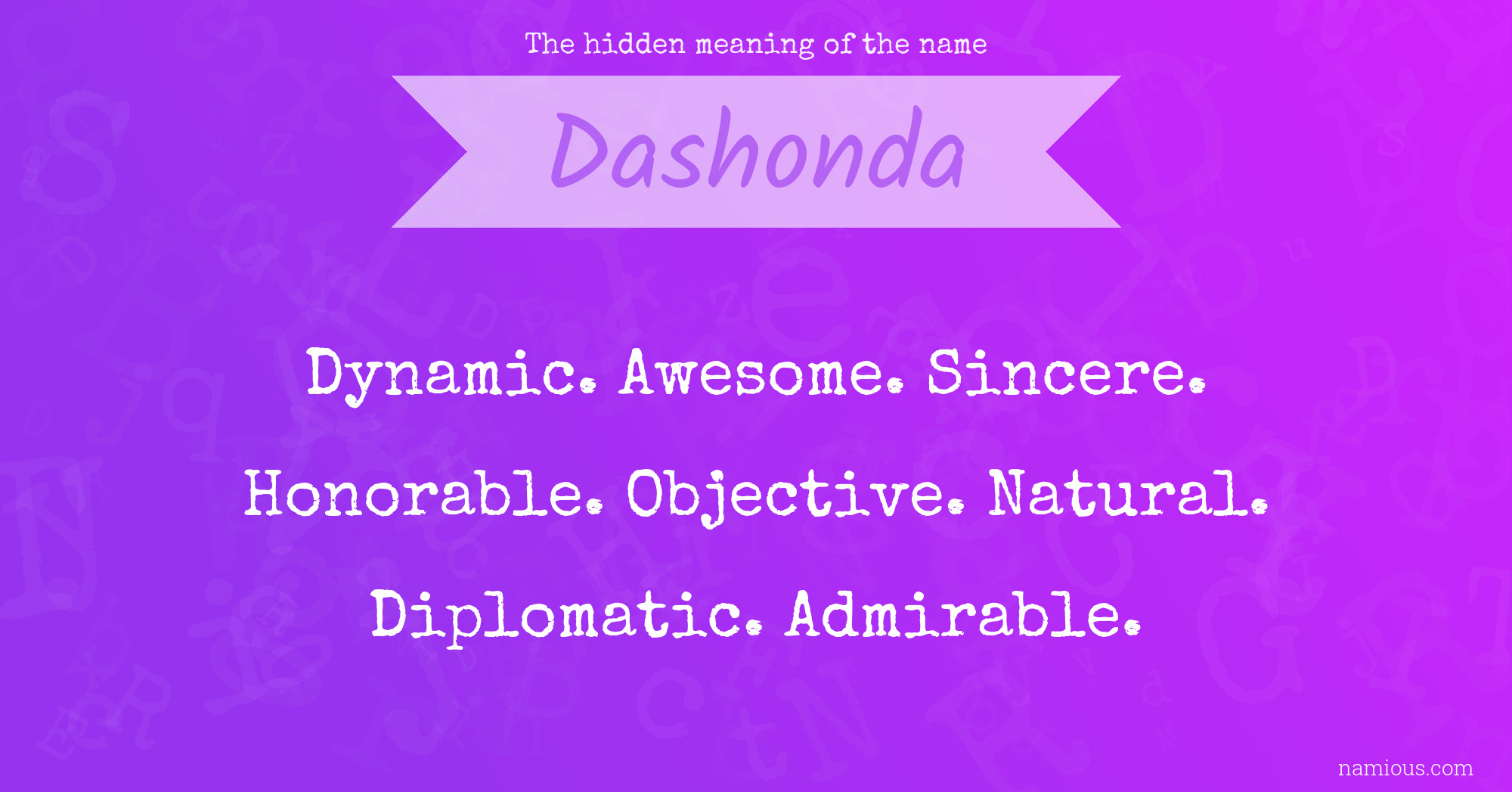 The hidden meaning of the name Dashonda