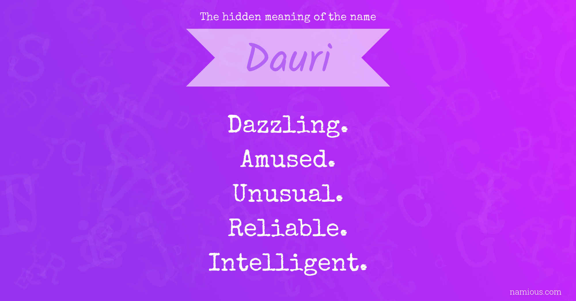 The hidden meaning of the name Dauri