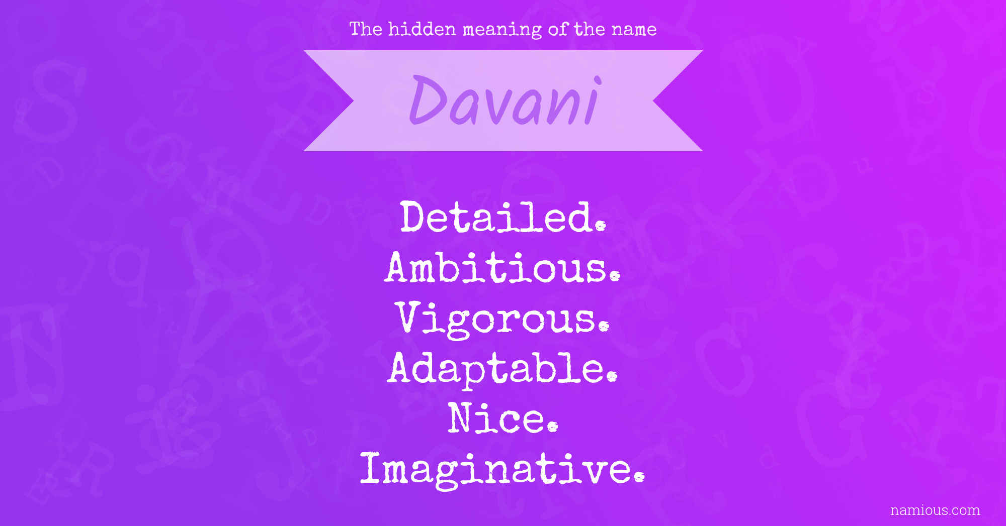 The hidden meaning of the name Davani