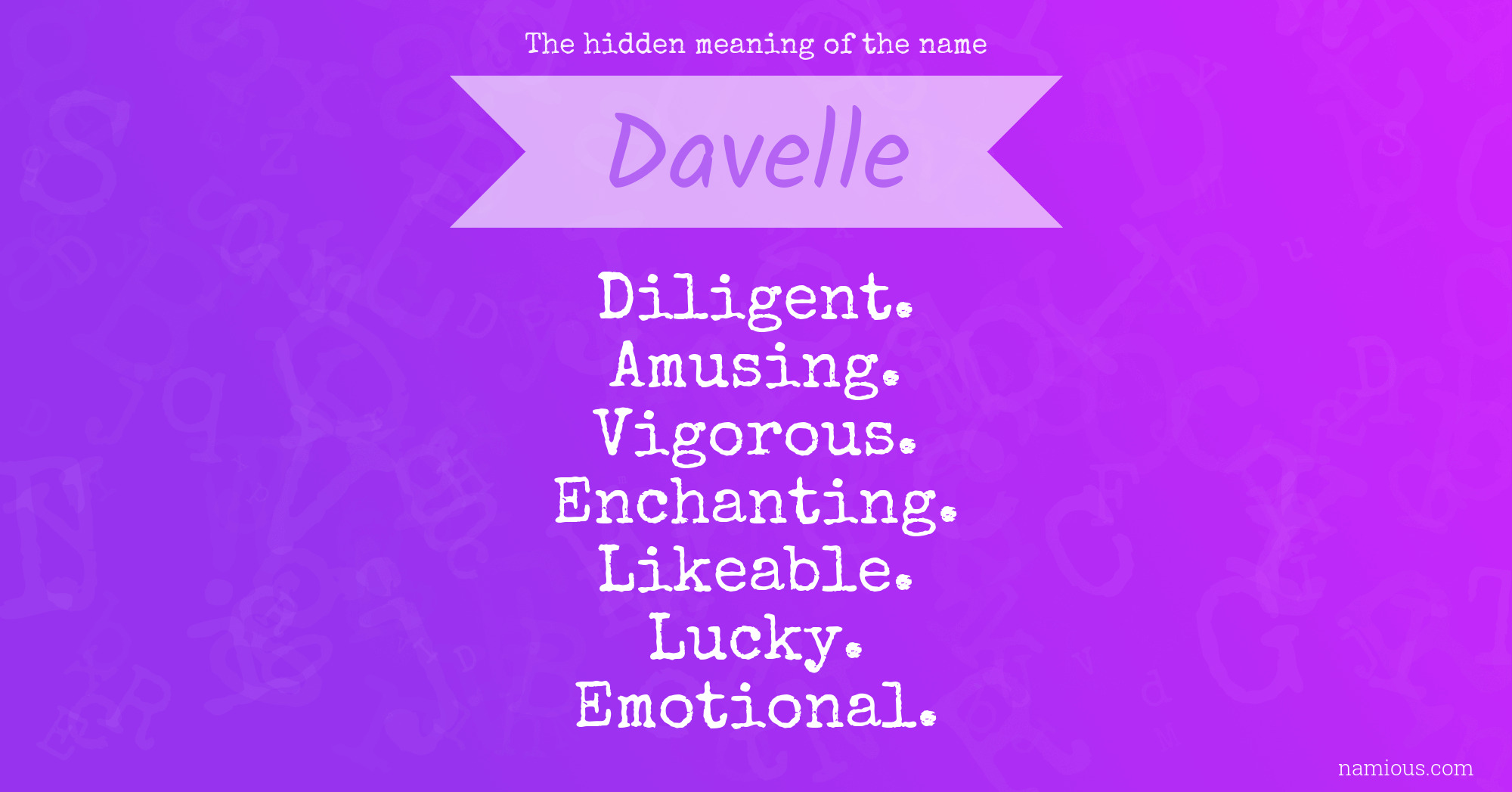 The hidden meaning of the name Davelle