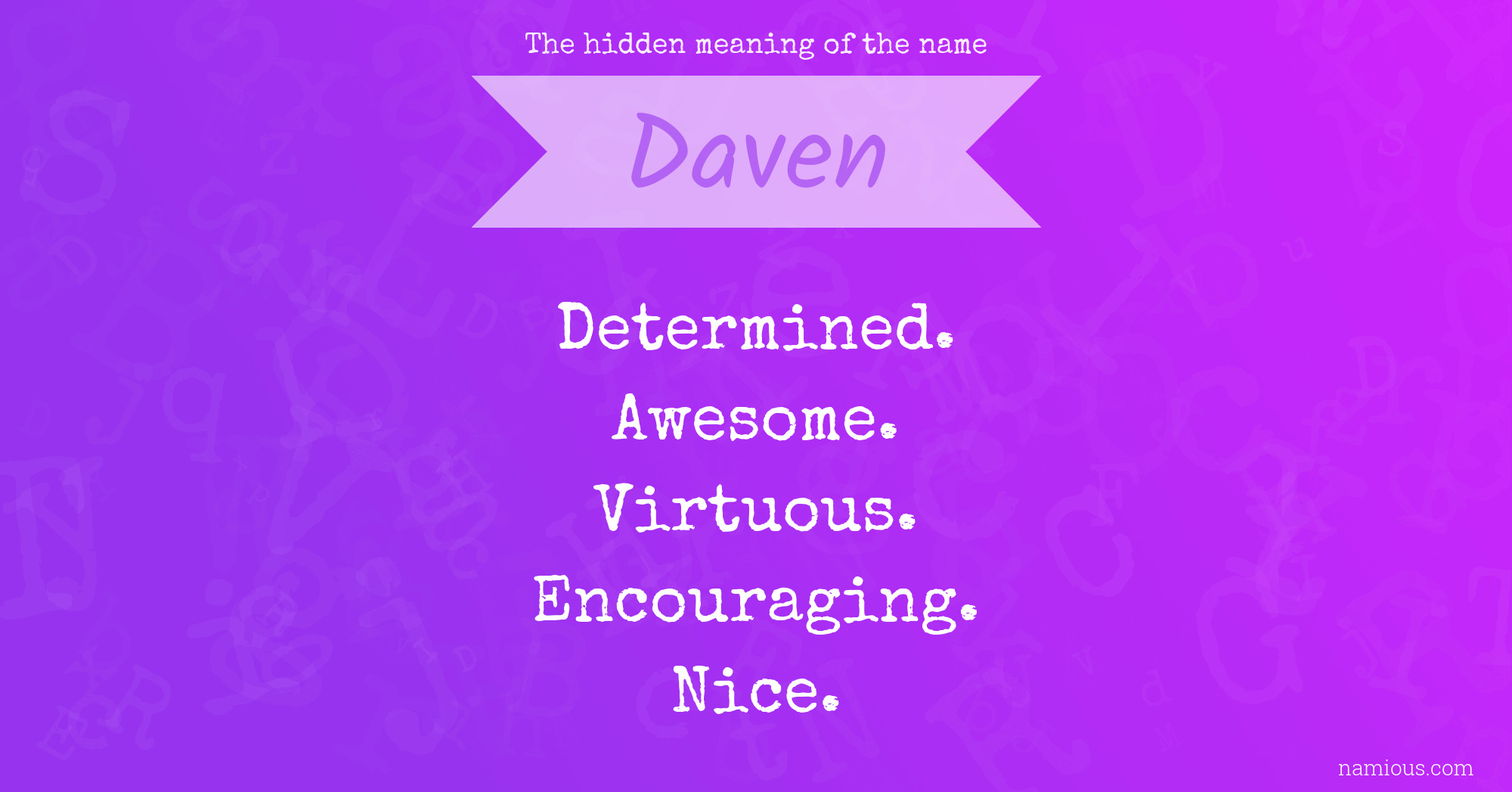 The hidden meaning of the name Daven