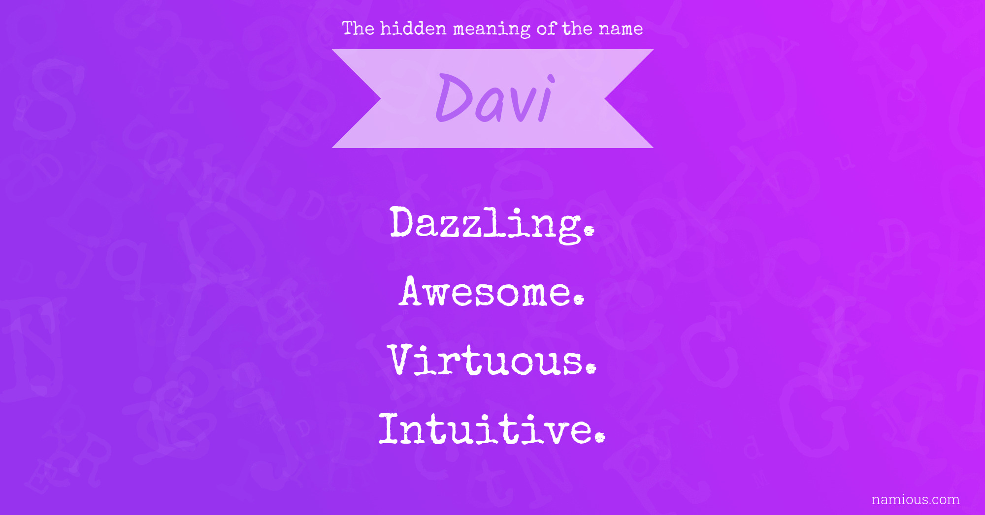 The hidden meaning of the name Davi