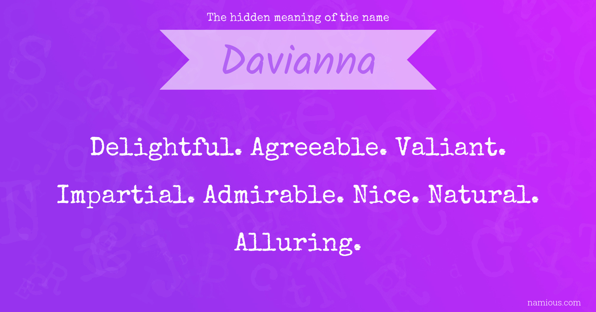 The hidden meaning of the name Davianna