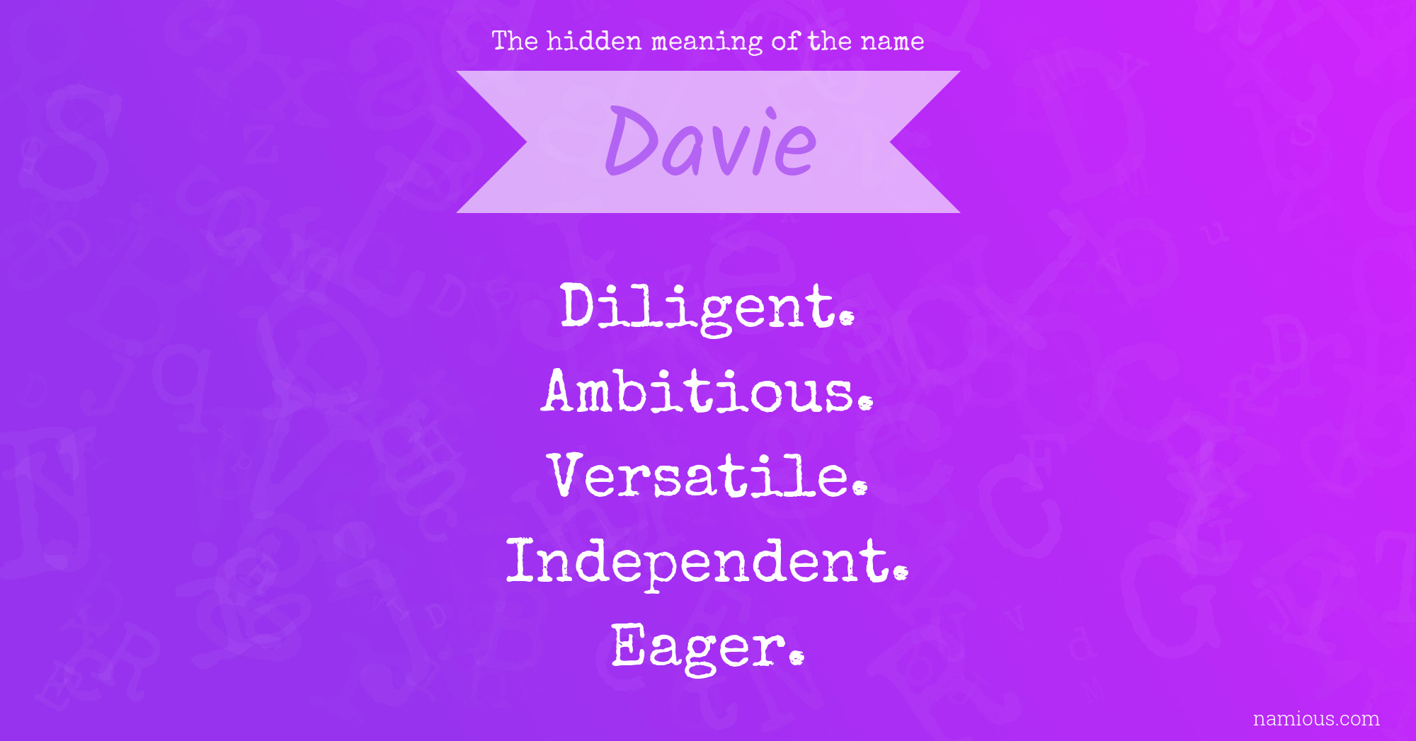 The hidden meaning of the name Davie