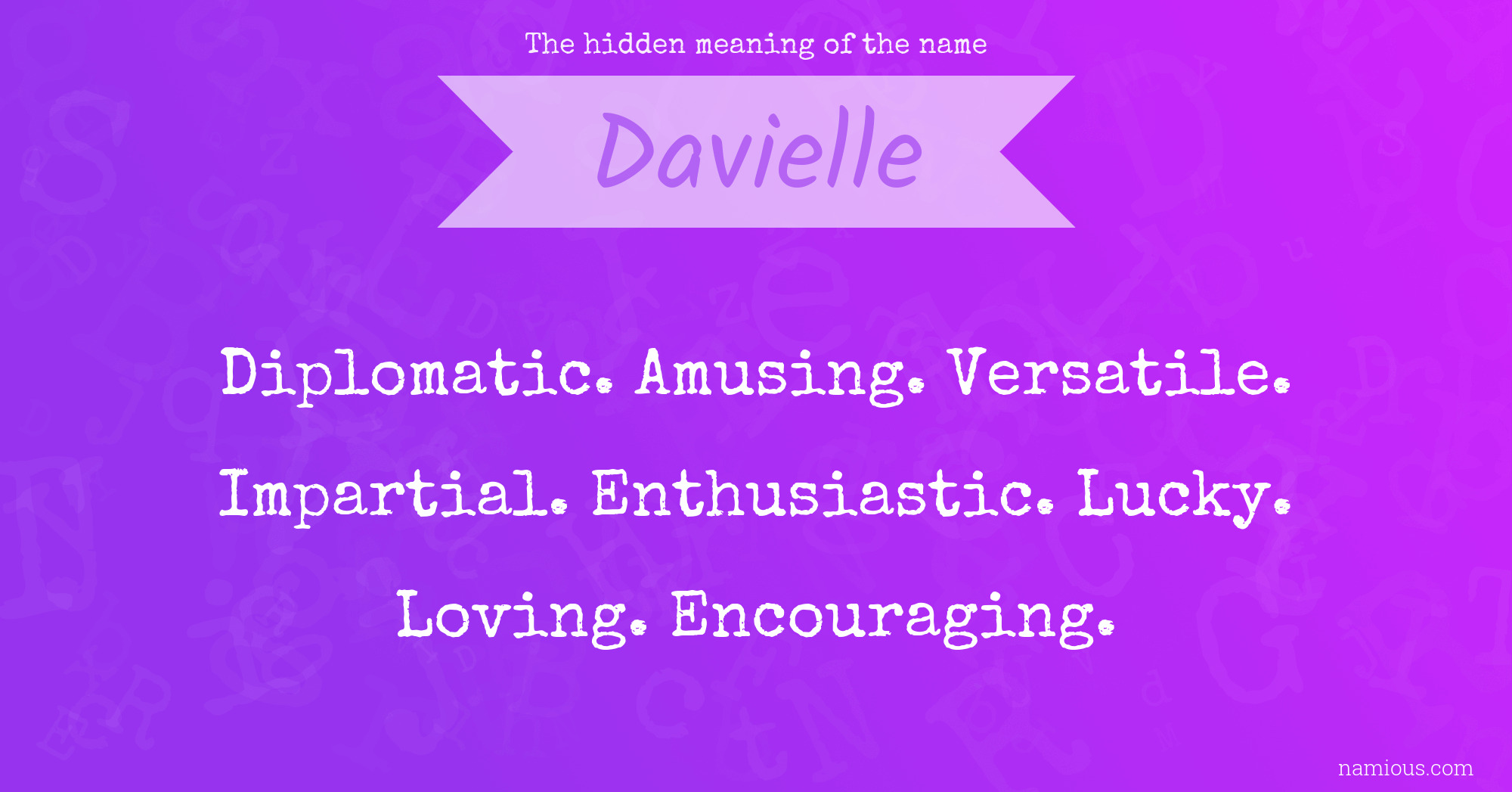 The hidden meaning of the name Davielle