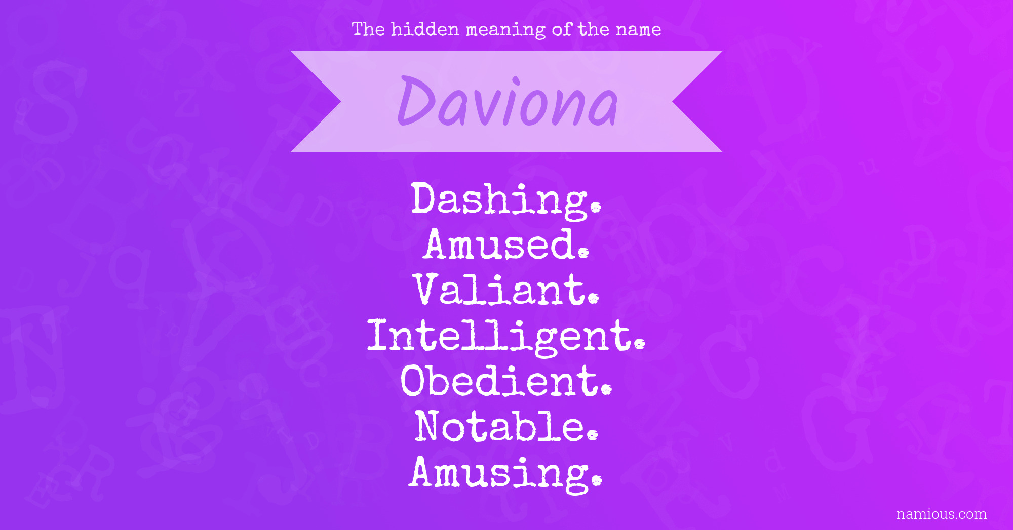 The hidden meaning of the name Daviona