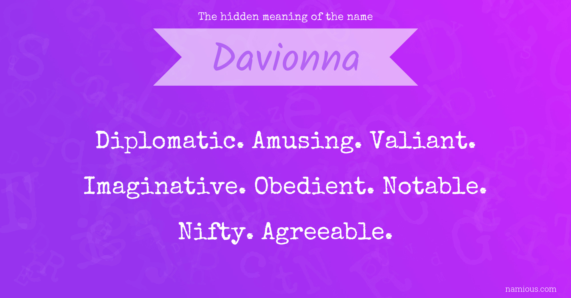 The hidden meaning of the name Davionna