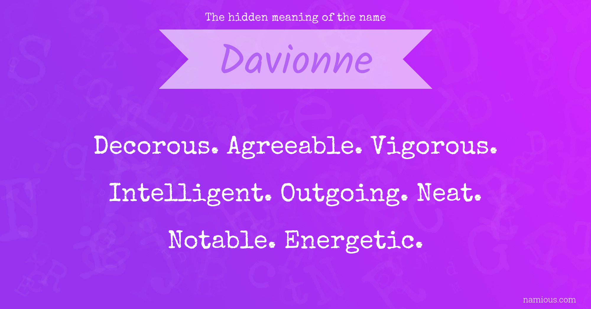 The hidden meaning of the name Davionne