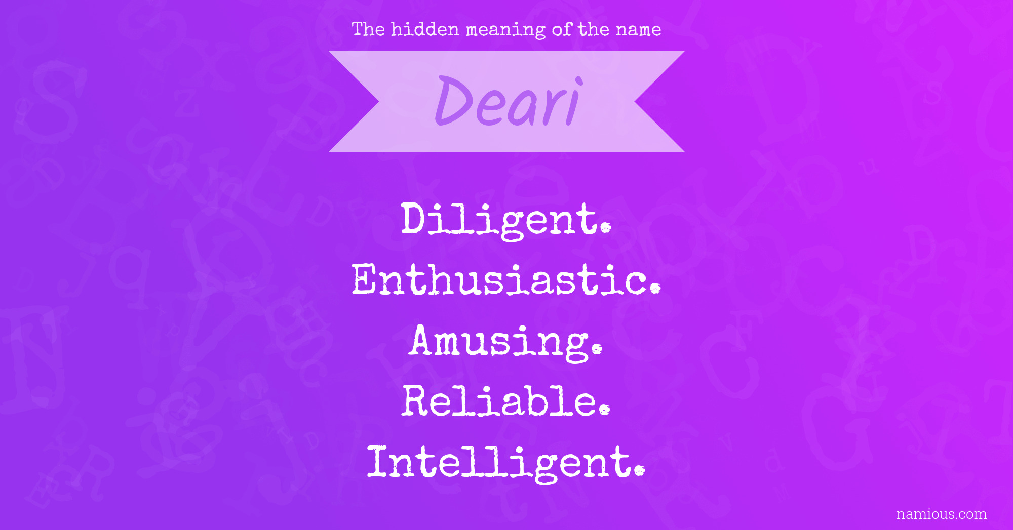 The hidden meaning of the name Deari