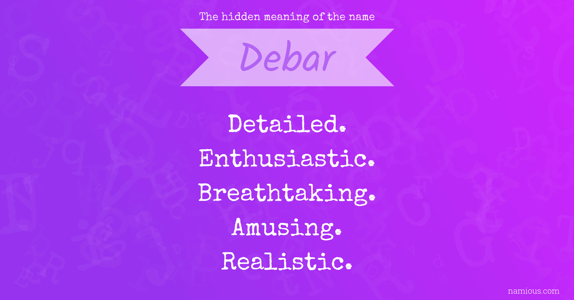 The hidden meaning of the name Debar