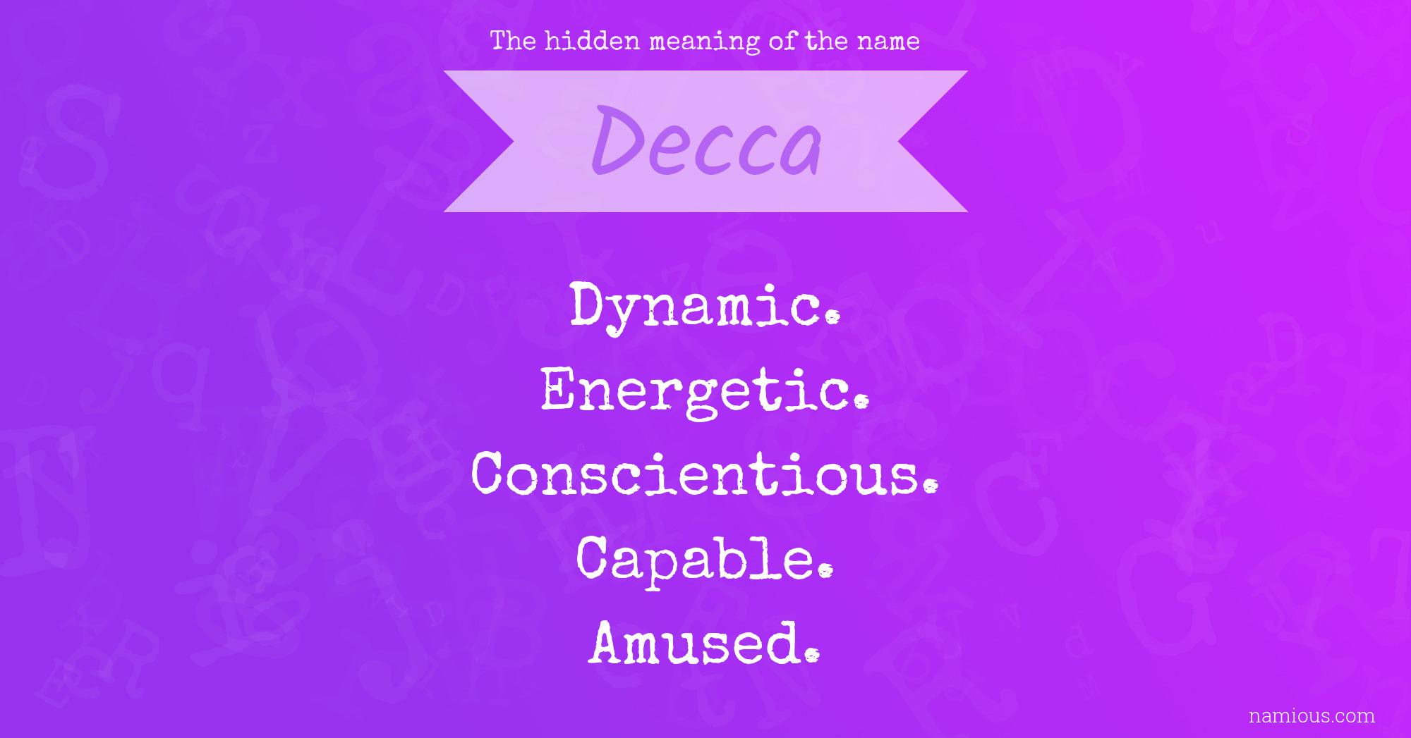 The hidden meaning of the name Decca