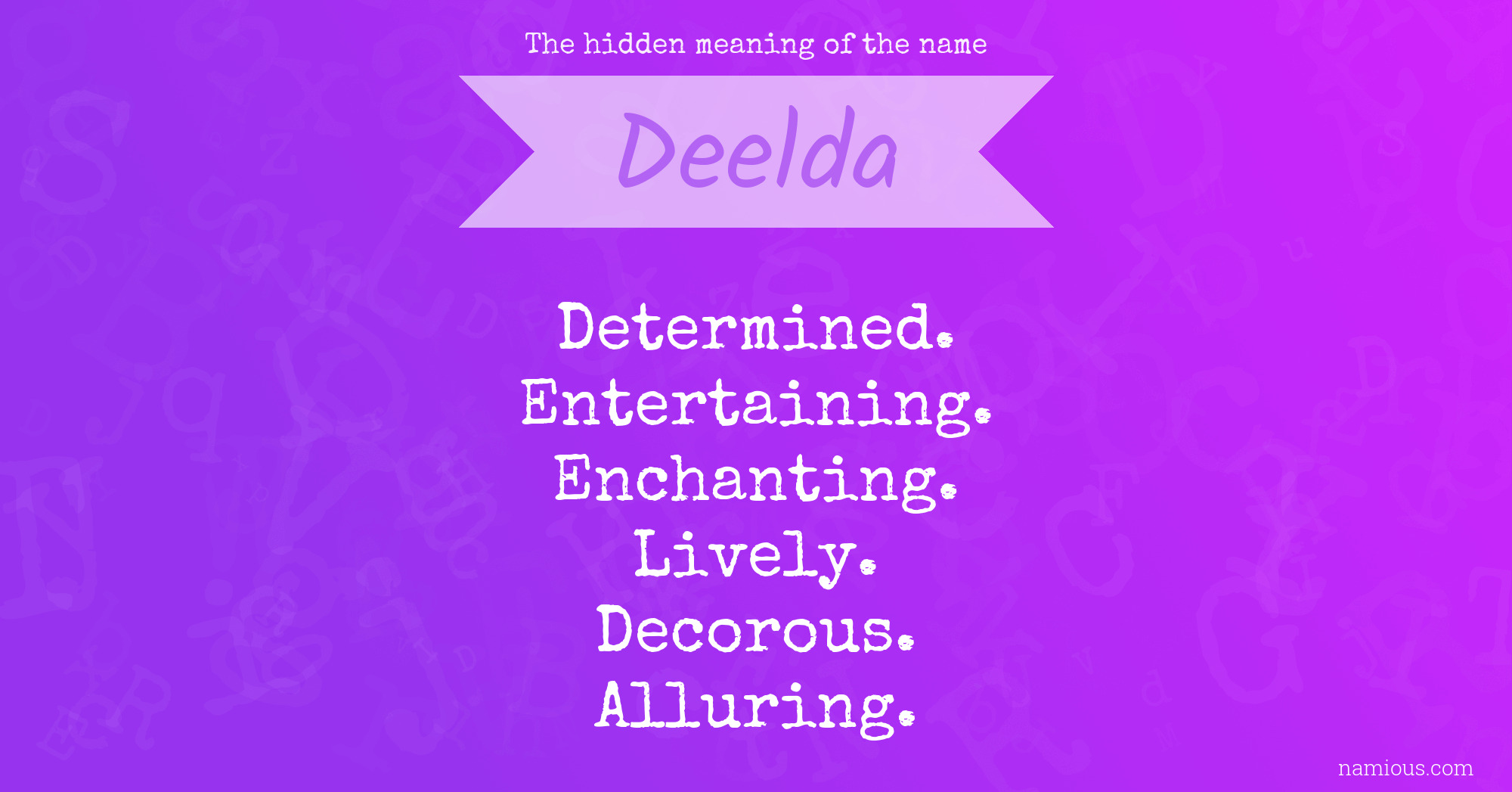 The hidden meaning of the name Deelda