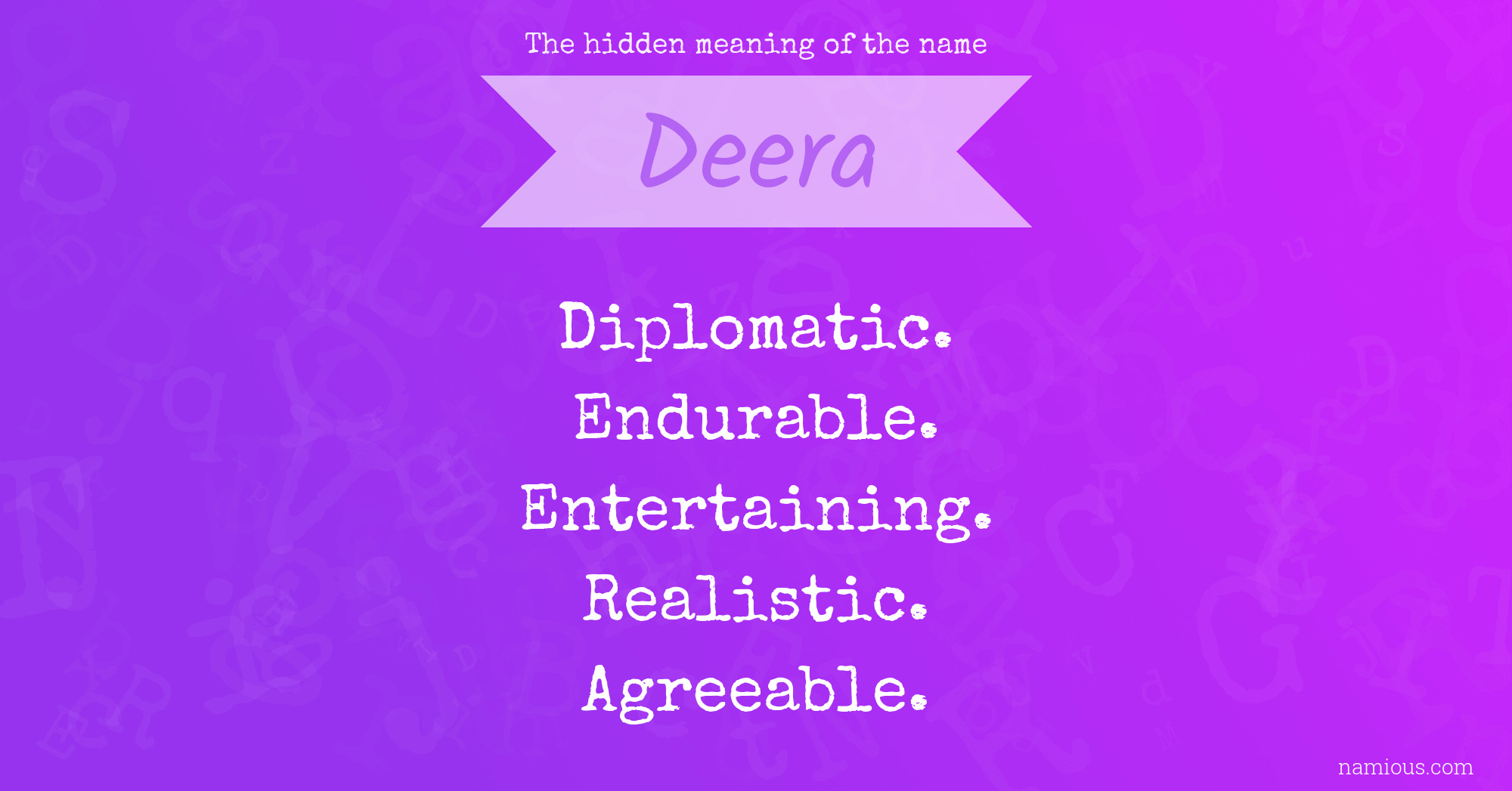 The hidden meaning of the name Deera