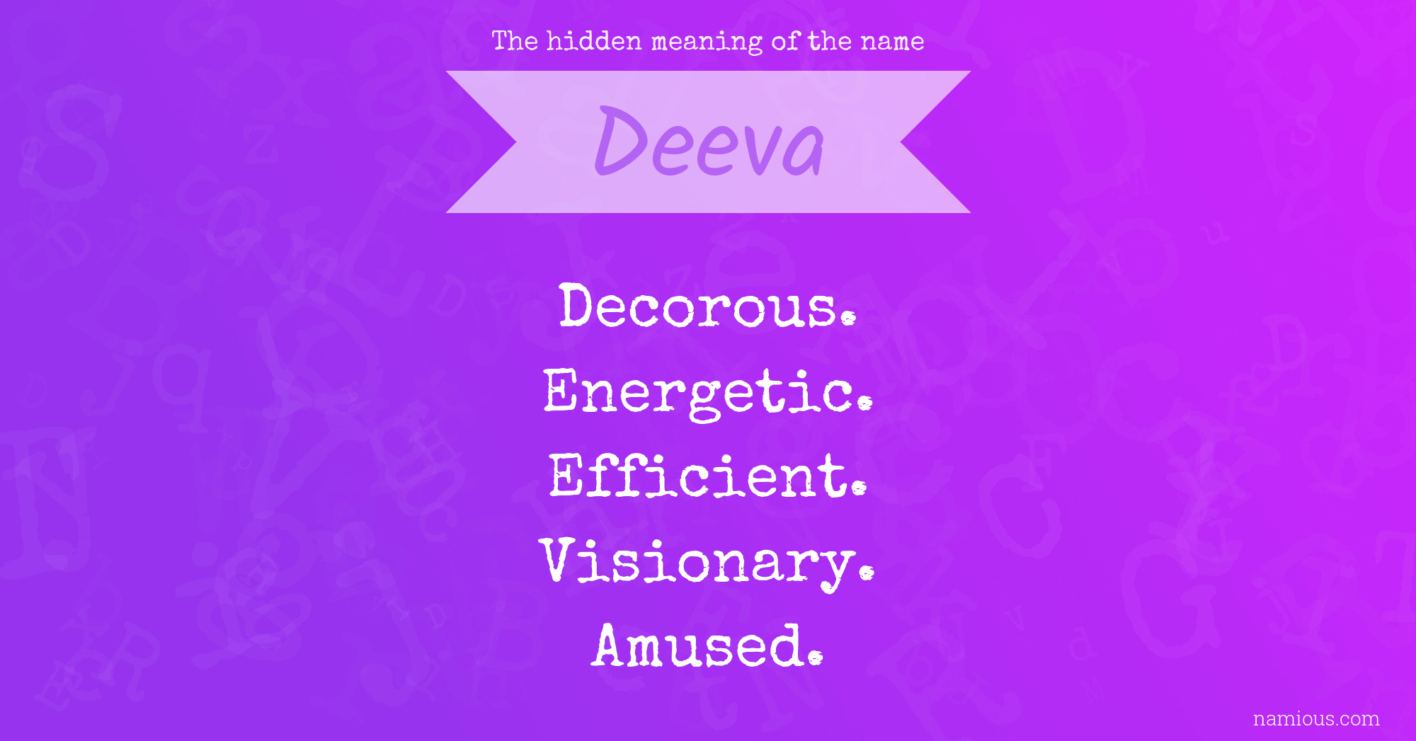 The hidden meaning of the name Deeva