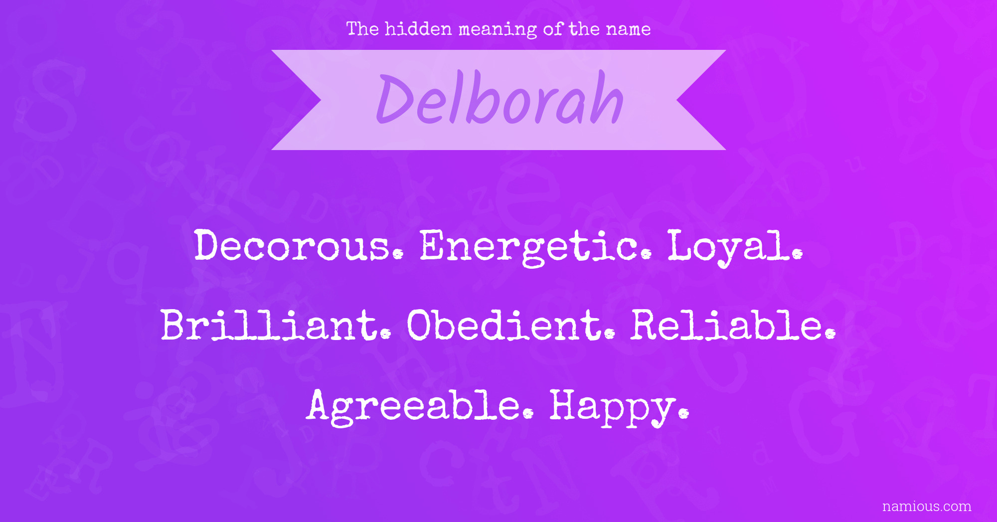 The hidden meaning of the name Delborah