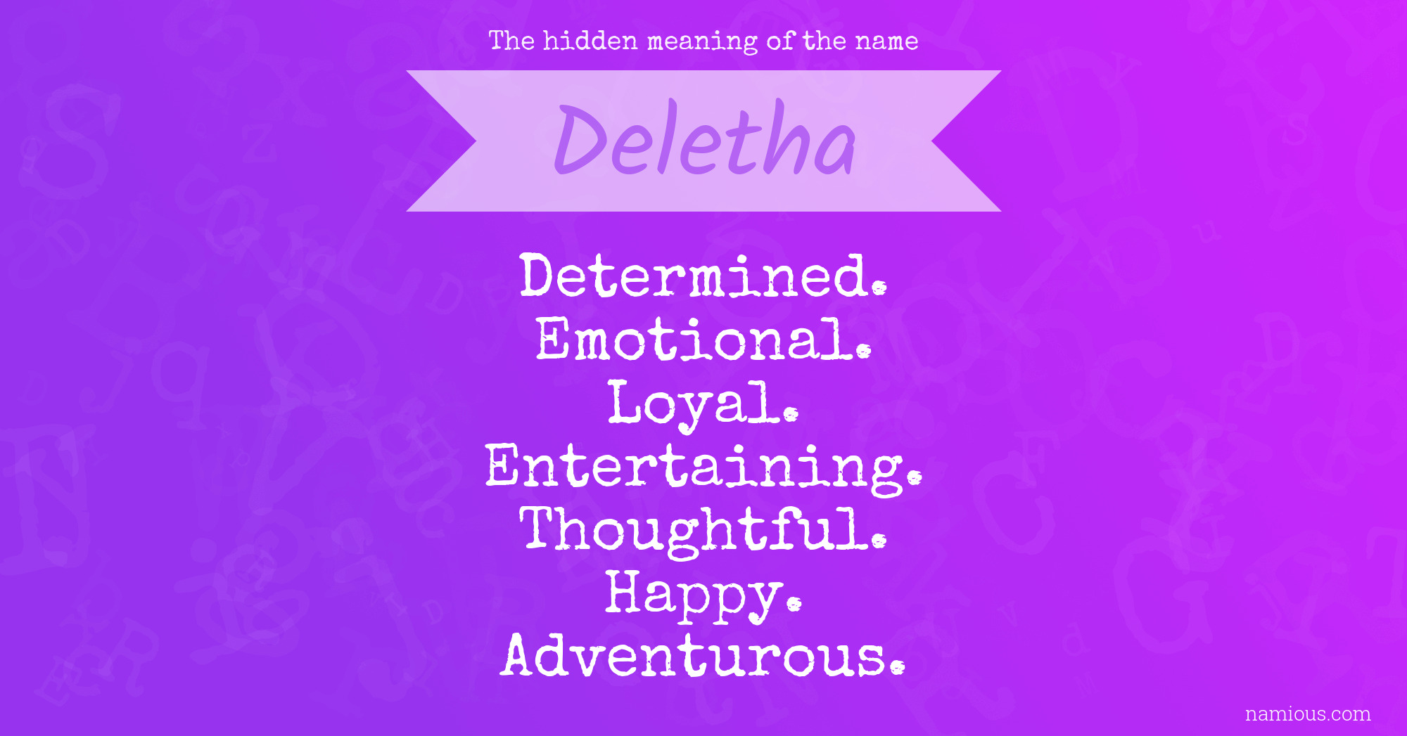 The hidden meaning of the name Deletha