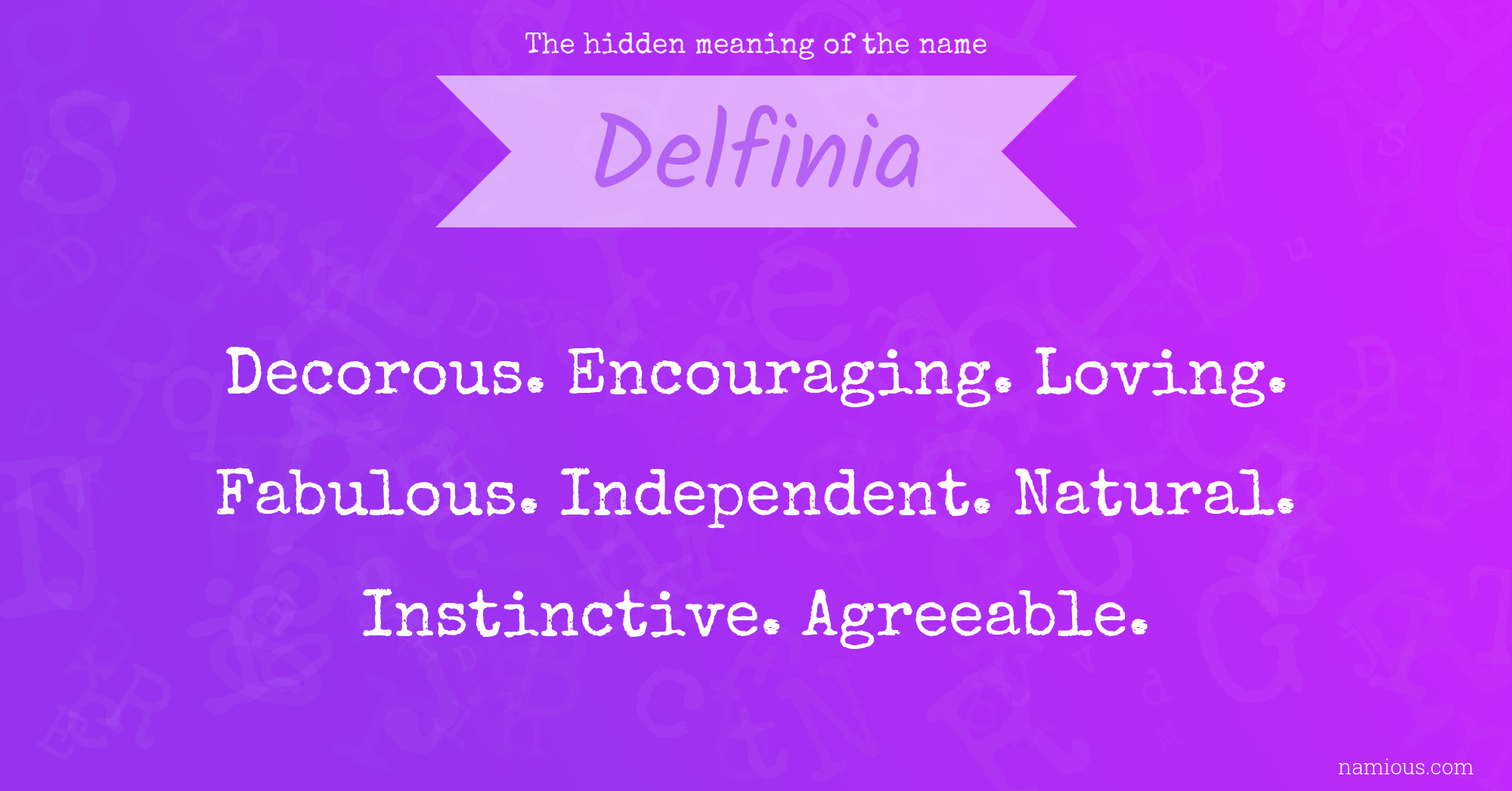 The hidden meaning of the name Delfinia