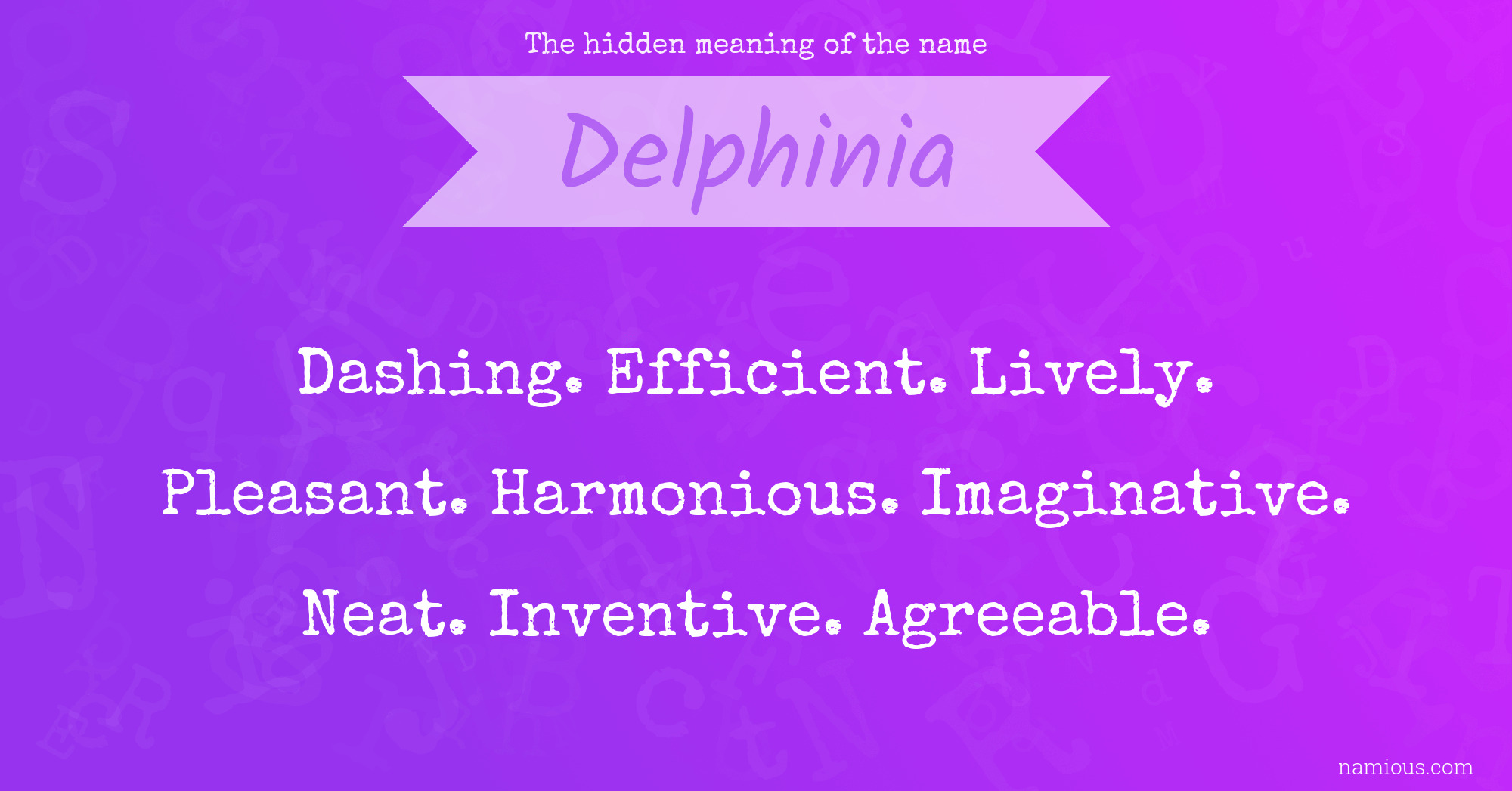 The hidden meaning of the name Delphinia