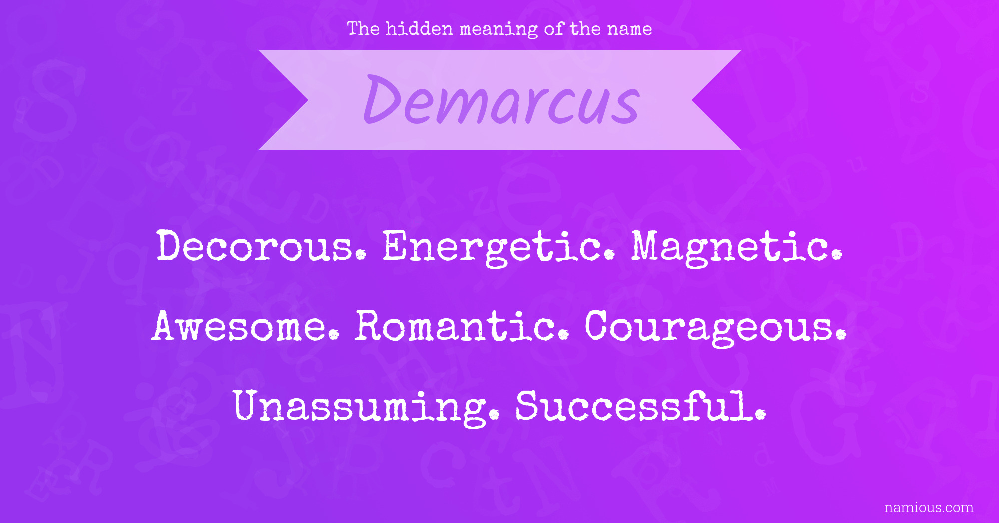 The hidden meaning of the name Demarcus