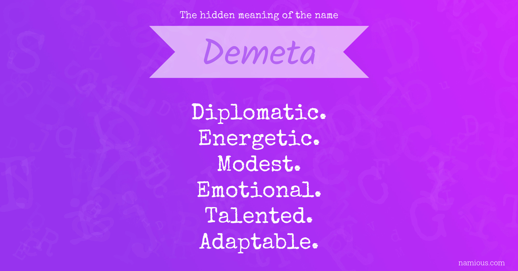 The hidden meaning of the name Demeta