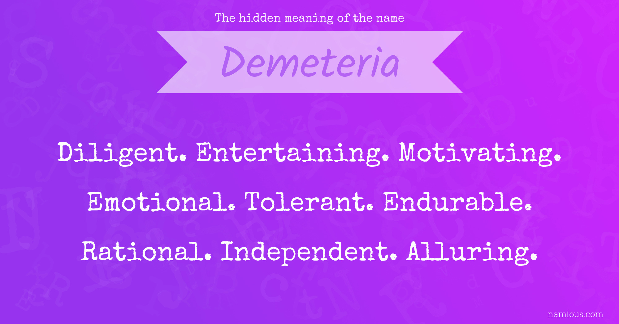 The hidden meaning of the name Demeteria