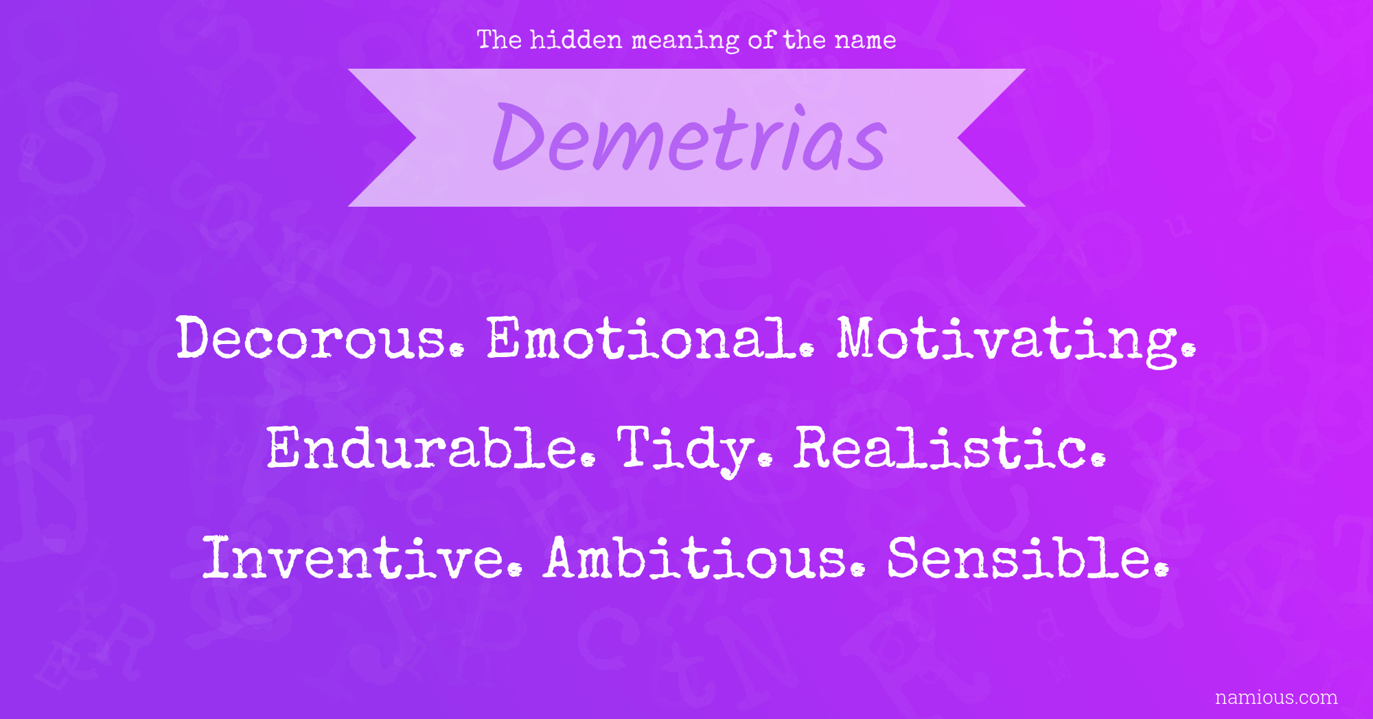 The hidden meaning of the name Demetrias