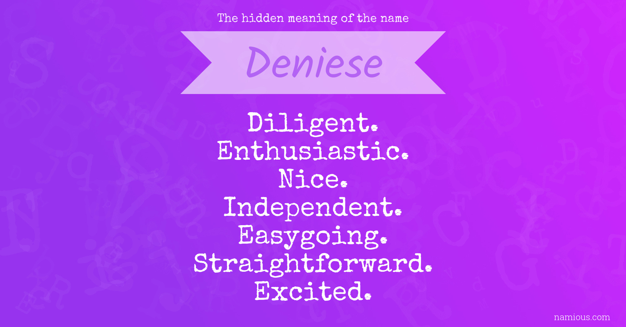 The hidden meaning of the name Deniese