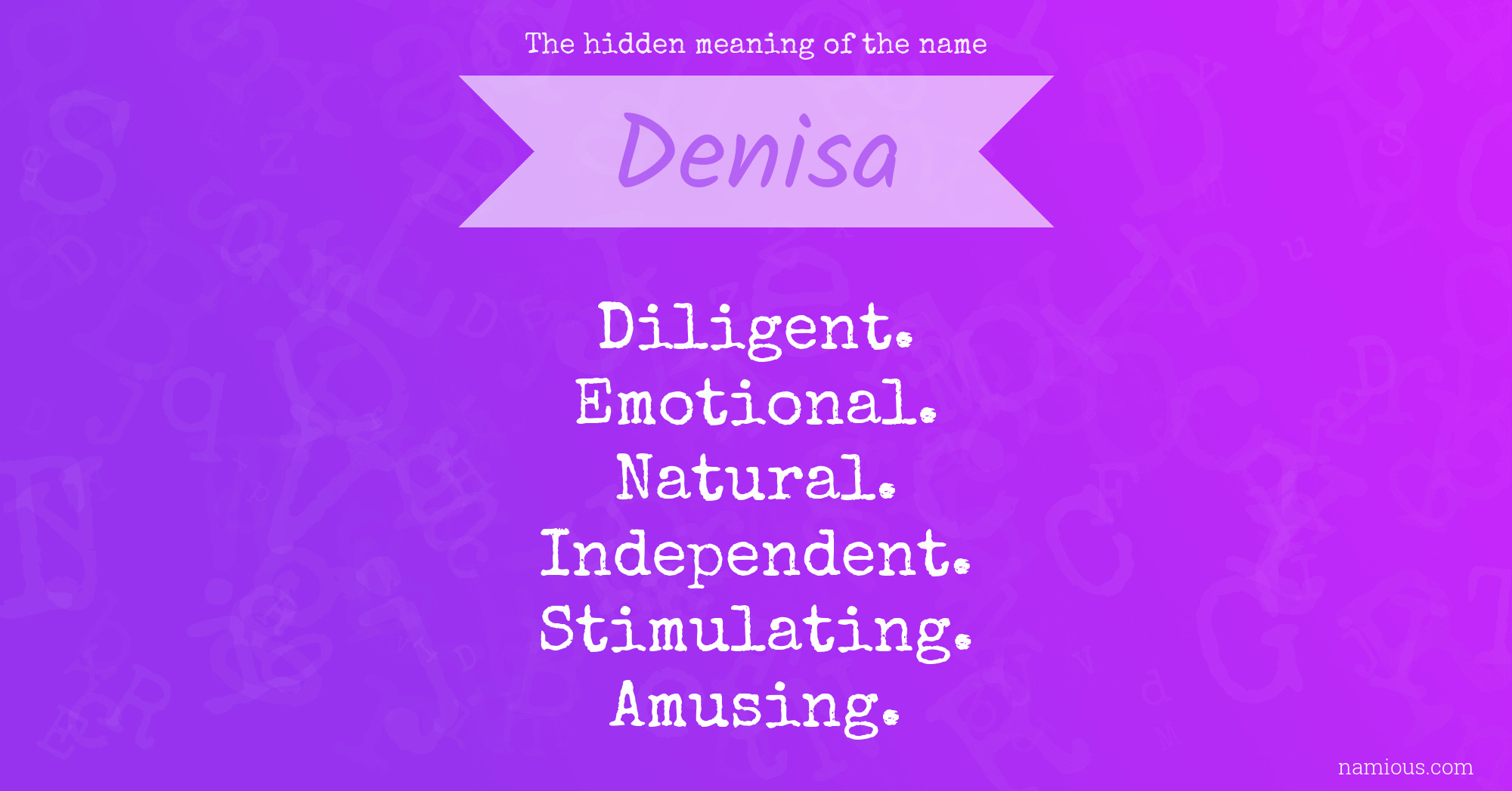 The hidden meaning of the name Denisa