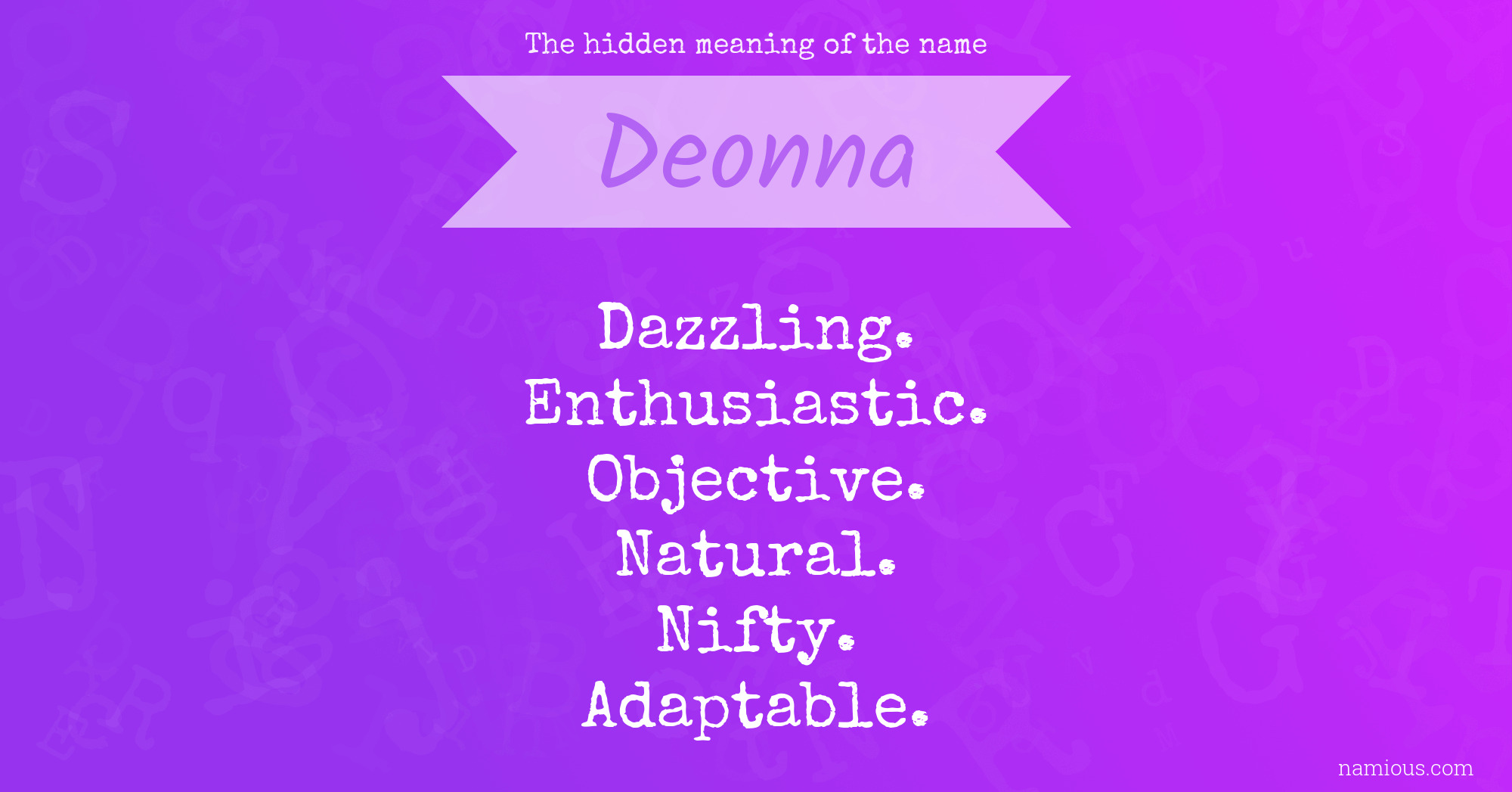 The hidden meaning of the name Deonna